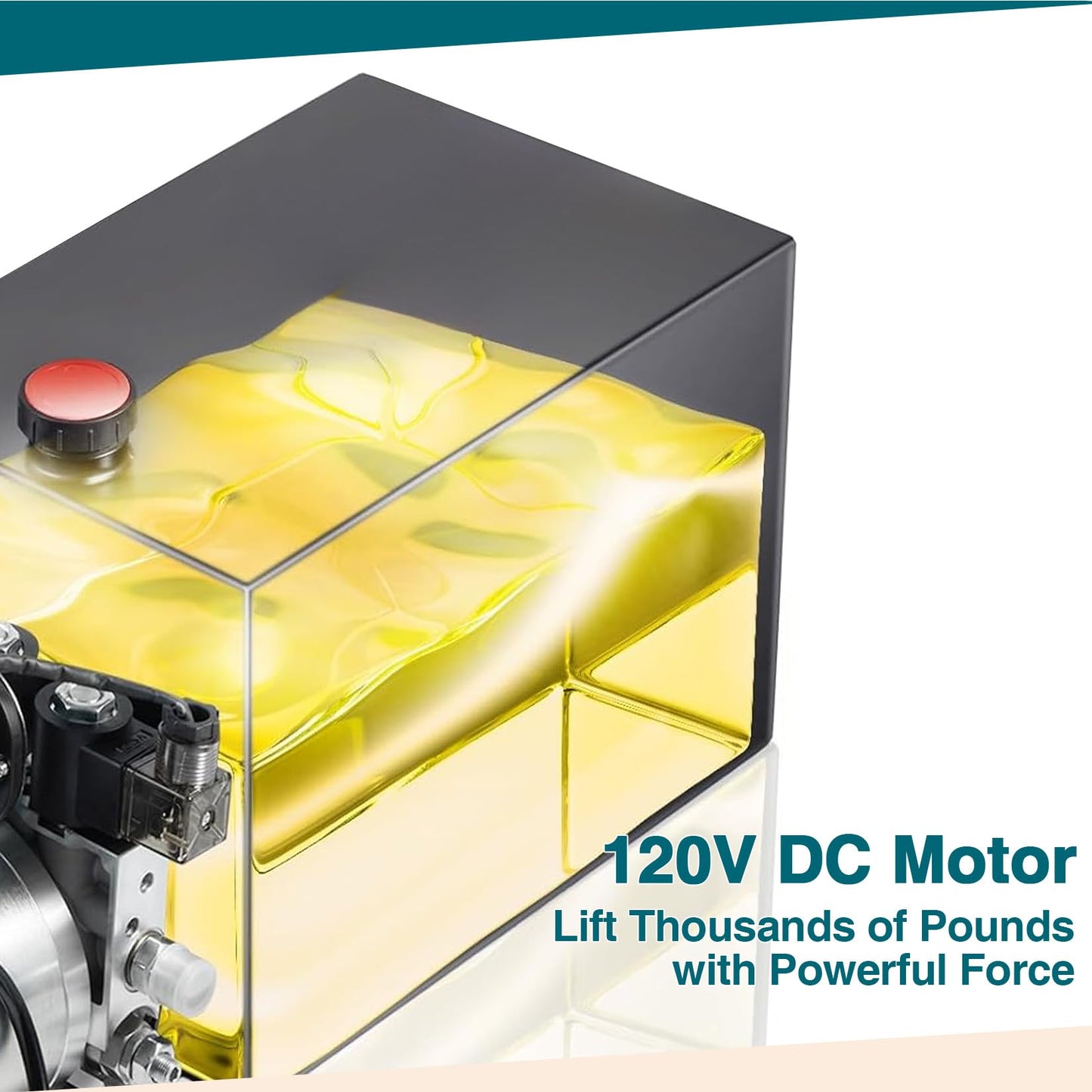 12V Double Acting Hydraulic Pump Power Unit, Heavy Duty Industrial Hydraulic Power Pack with 8 Quart Metal Reservoir, High Pressure DC Hydraulic Unit for Dump Trailers, Log Splitters, Lifts