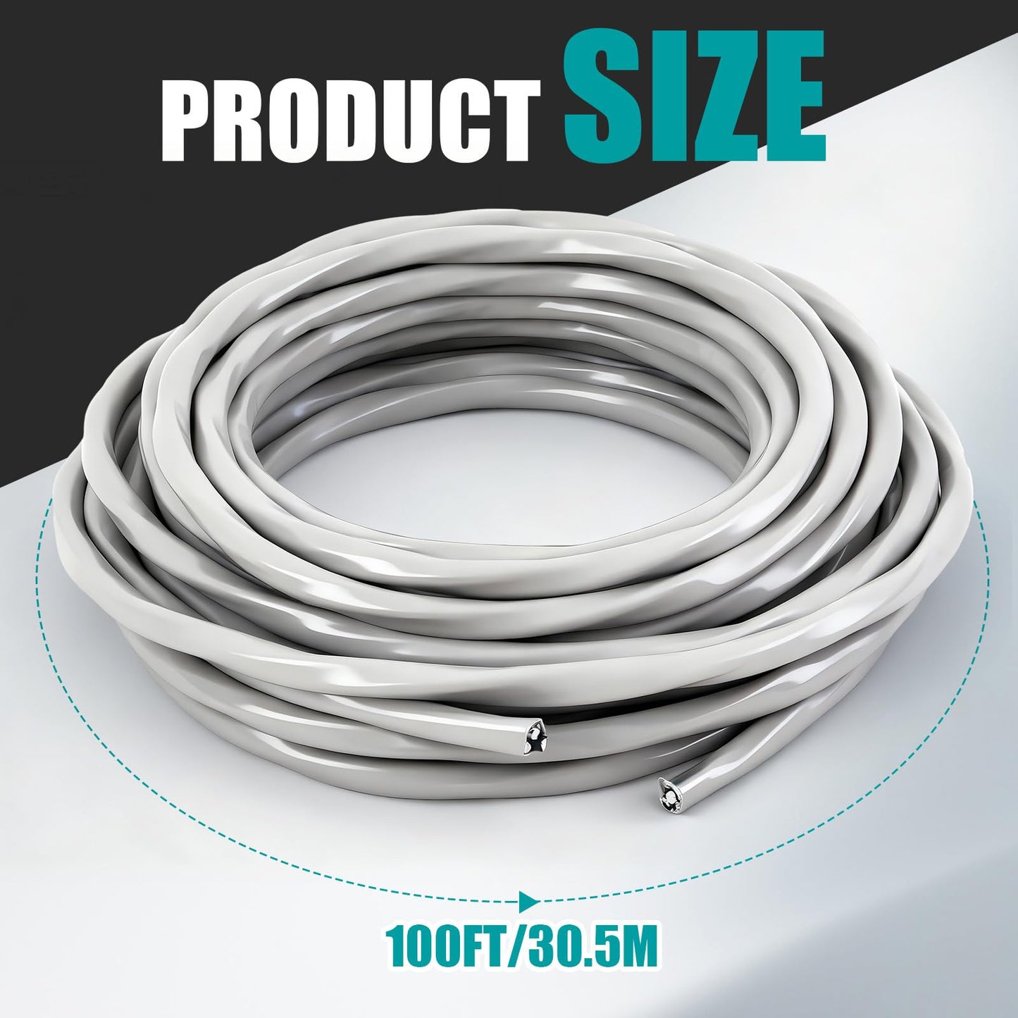 FairySandy 100' 1-1-1-3 SER Aluminum Service Entrance Cable 600V, 100 Amp, XHHW-2 Insulation, Gray PVC Jacket, 1-1-1-3 Aluminum Wire for Mobile Homes