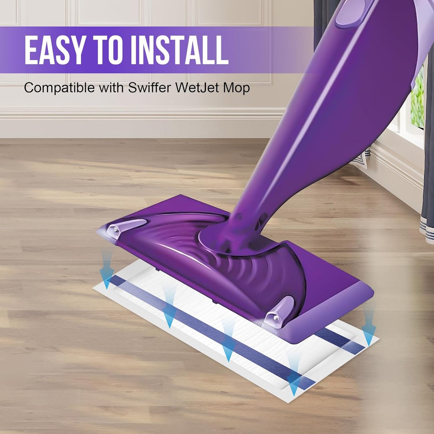 Skiennix Mopping Pad Refill - Disposable Multi-Surface Wet Jet Mop Pads for Hardwood Floors | 120 Count