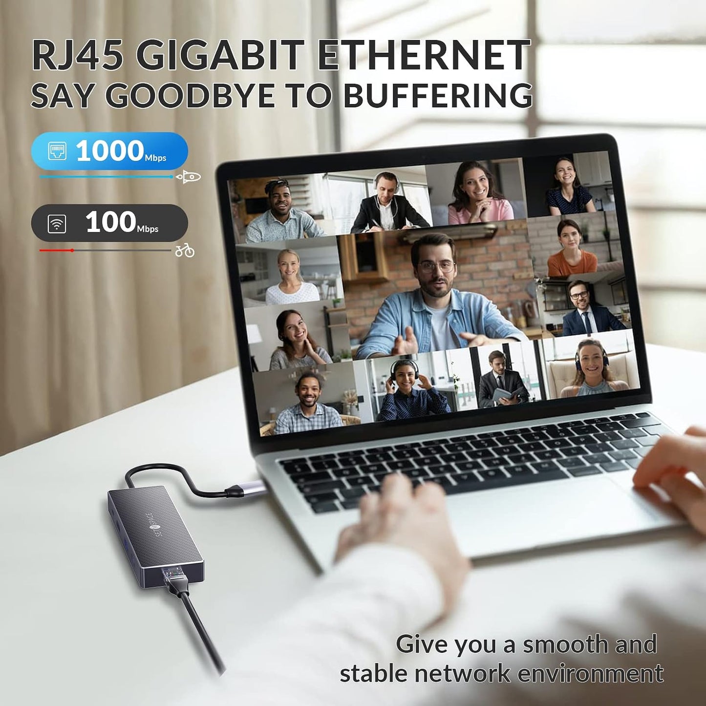 SETMSPACE 10 1 1000M, 100W, 3.0, 4 7.87in USB C Docking Station, Laptop Docking Station in with Ethernet USB C Hub