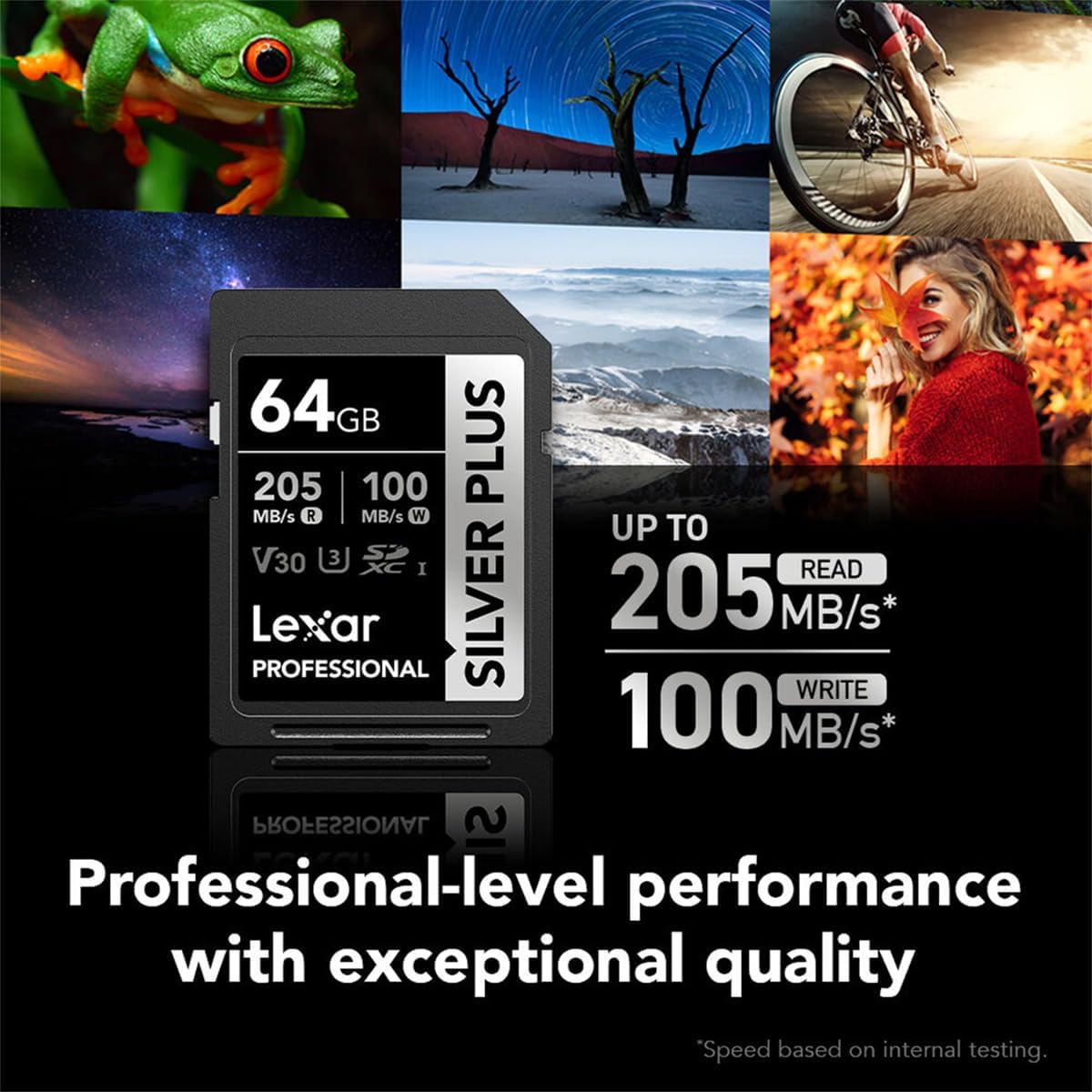Lexar 64GB Professional Silver Plus SDXC UHS-I Card Memory Card