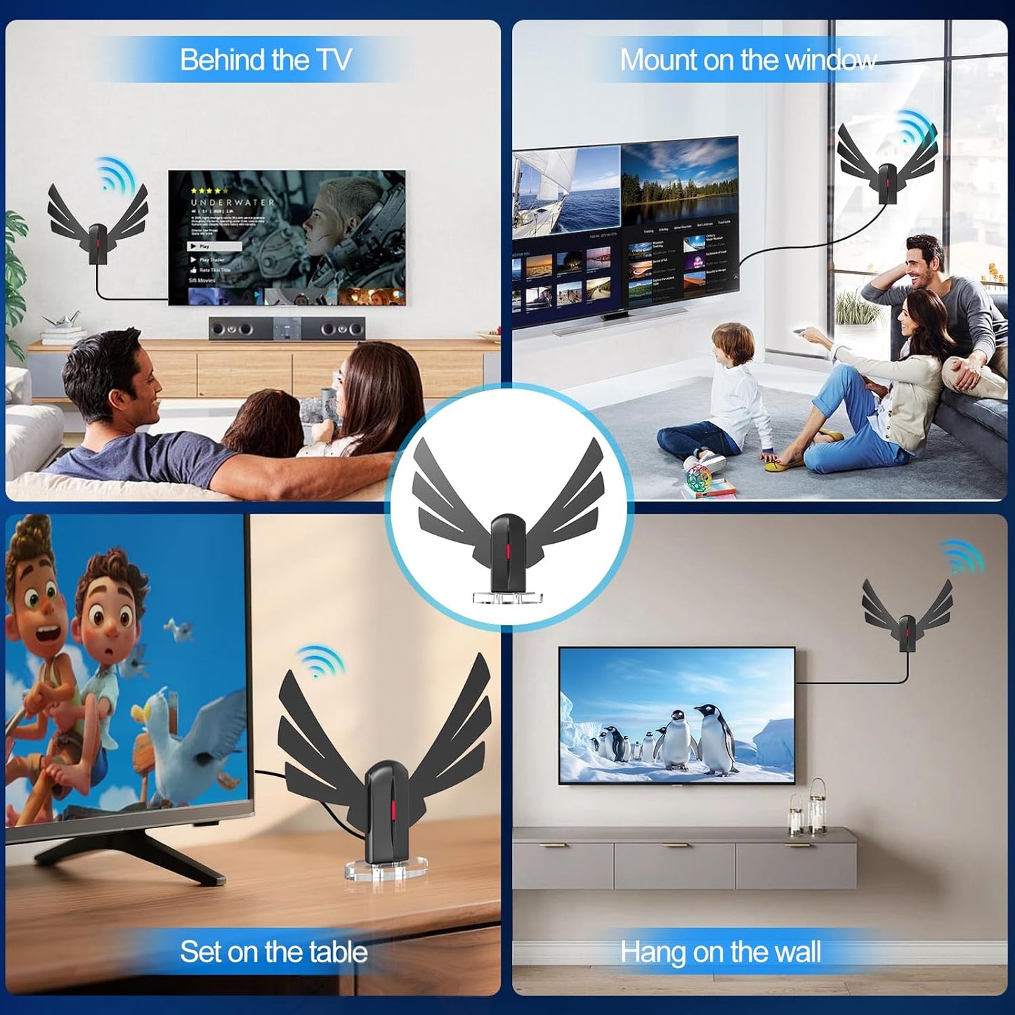 COCOBELA 2026 360 4K 1080p 16.66FT TV Antenna for Smart TV Indoor, Digital TV Antenna for Local Channels with Signal