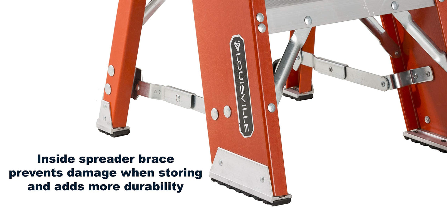 Louisville Ladder 2-Foot Fiberglass Step Stool Industrial, 375-Pound Load Capacity, Type IAA, FY8003