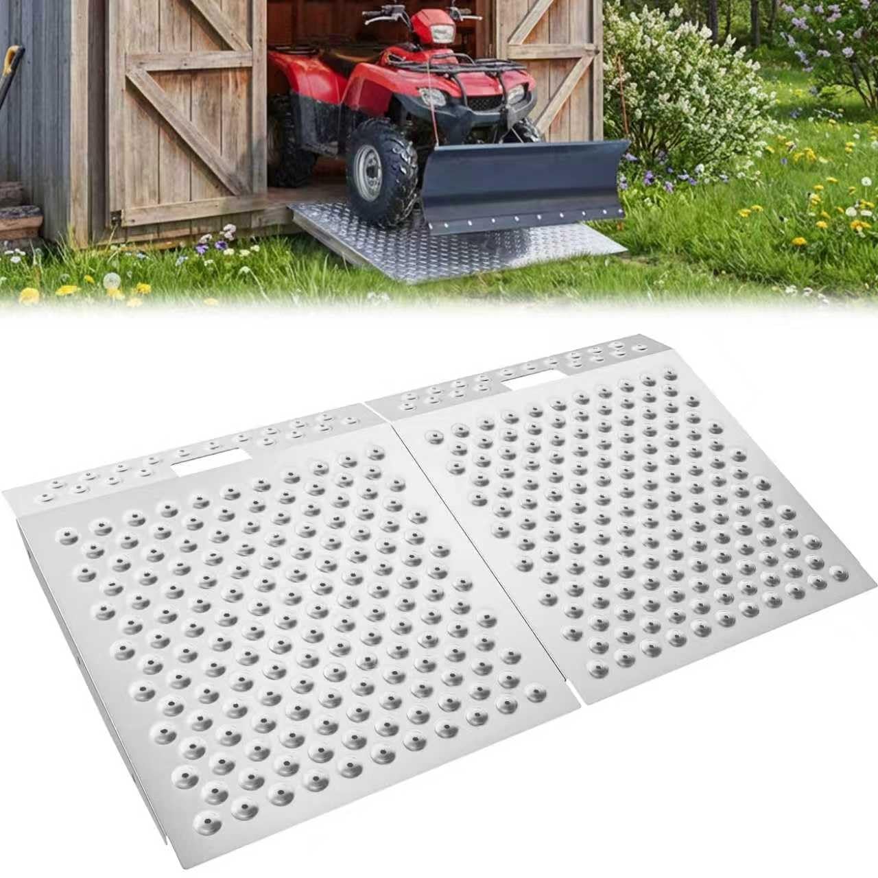 Shed Ramp for Riding Mower - 29" x 48" Heavy-Duty Shed Ramps Kit for Snow Blower, 1500LBs Anti-Slip Metal Loading Ramps for Shed for UTV, Motorcycles, Lawnmower, Garages & Barns, 2PC