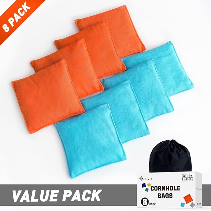 Cornhole Bags Set of 8 Regulation Corn Hole Bean Bags for Cornhole Game, Professional Weather Resistant Corn Hole Bags with Tote Bag