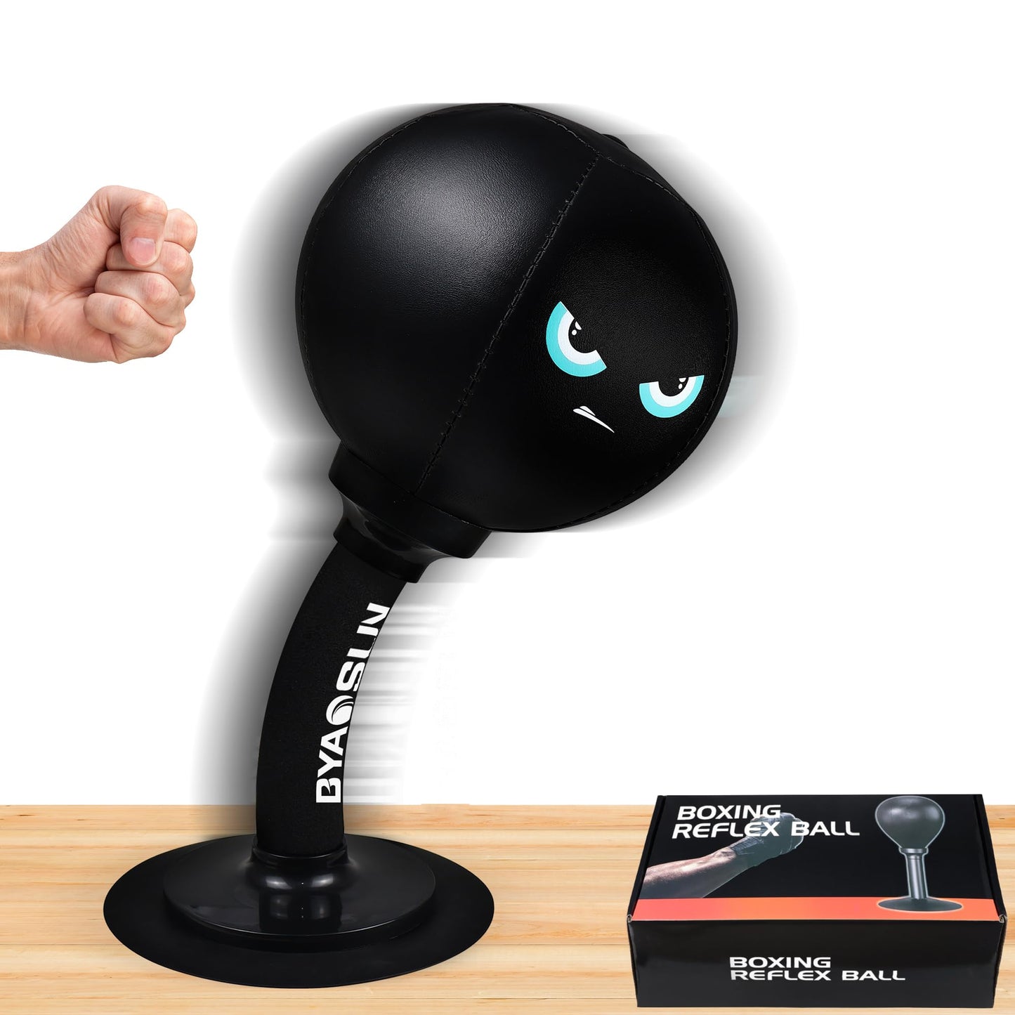 Desktop Punching Bag,Portable Strong Suction Cup Boxing Bag Speed Balls,for Home or Office Boxing Stress Relief Training,Fun Punch Gift for Kids or Adult or Coworker(Black)