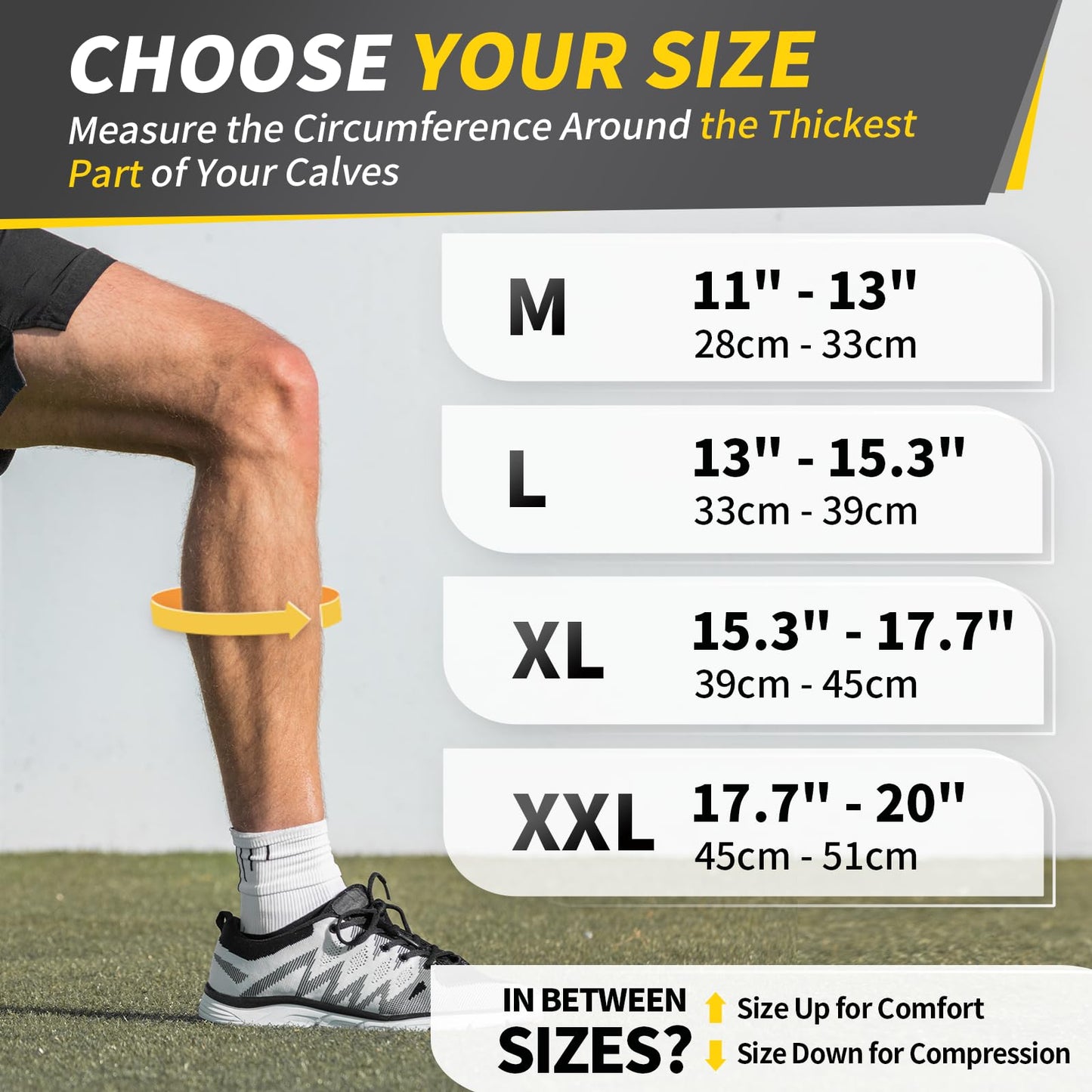 CAMBIVO Calf Compression Sleeves with EVA Pads for Shin Splints, Shin Guards for Men & Women, Leg Brace Support for Running (Pure Black, Medium)