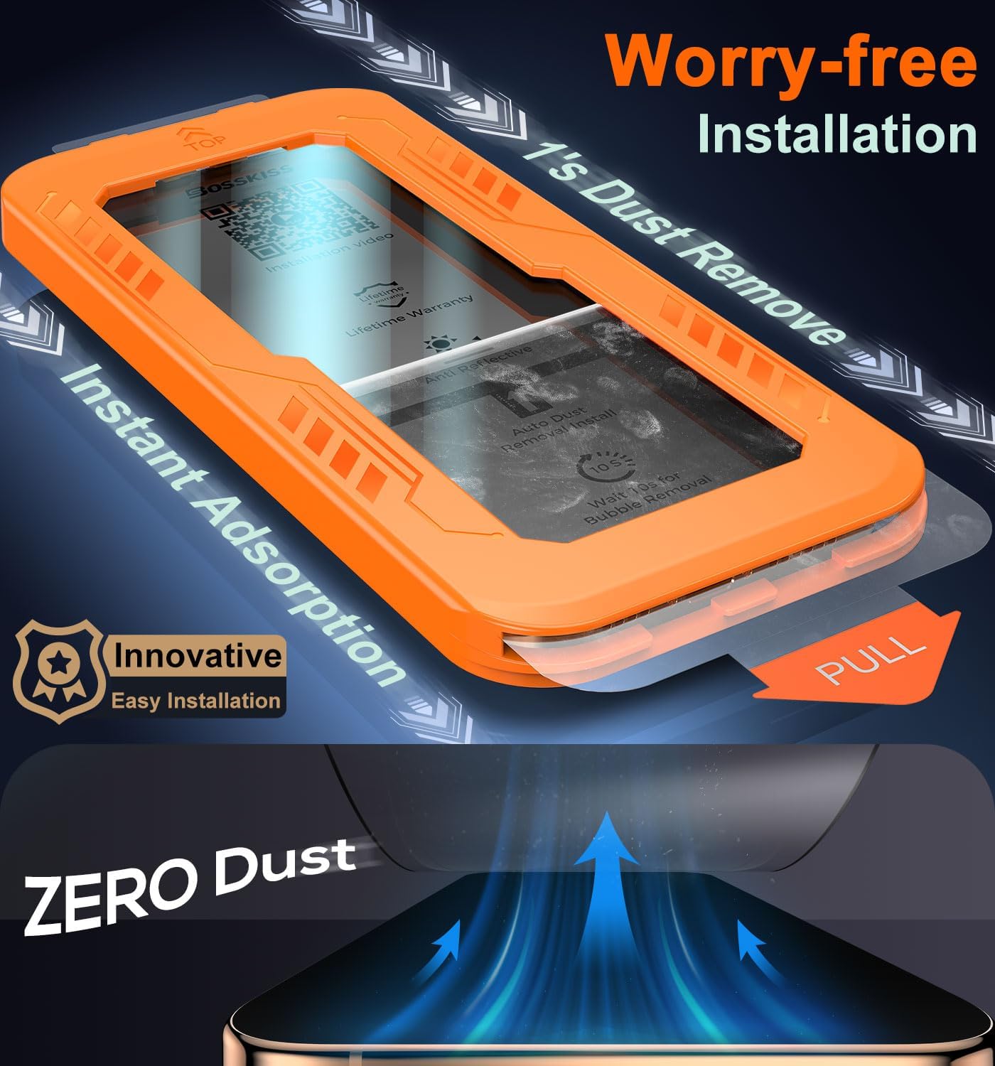 17 6.9 inch, 9H+ 2 Pack BossKiss for iPhone Pro Max Screen Protector [TOP Hardness] [Military Grade Shatter Protection]