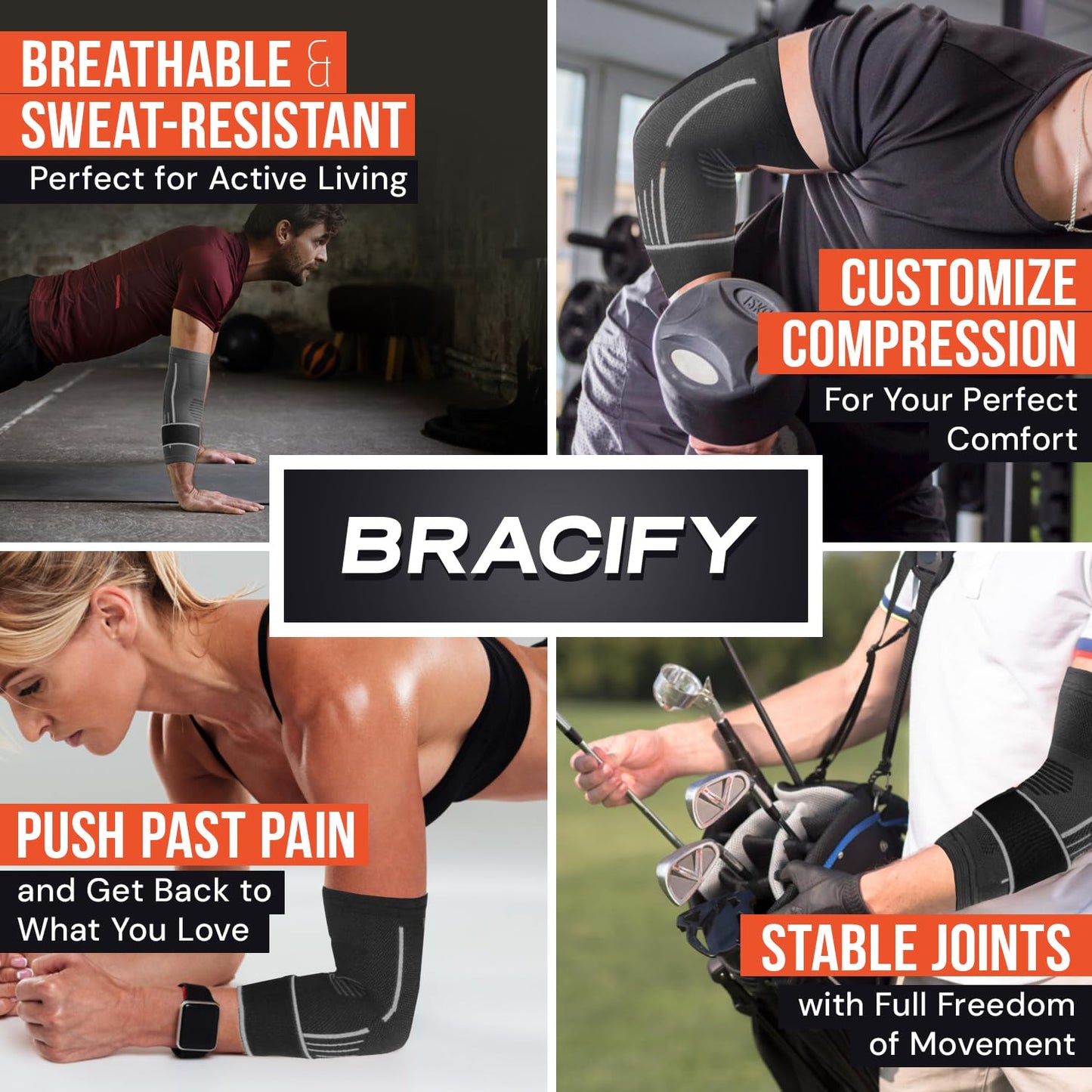 Elbow Brace for Tendonitis and Tennis Elbow for Women & Men, Arm Compression Sleeve for Arthritis, Workouts, Weightlifting, Reduce Joint Pain During Fitness Activity (Large)