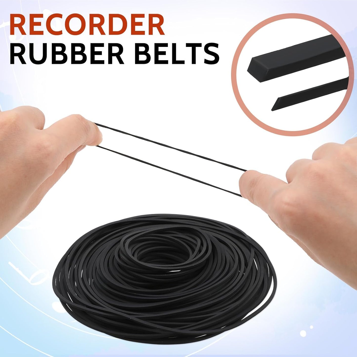 Sliverdew 100 Cassette Cassette 40-135 mm Cassette 1mm 4mm Pcs Recorder Rubber Belts Recorder Repair Maintenance Mix