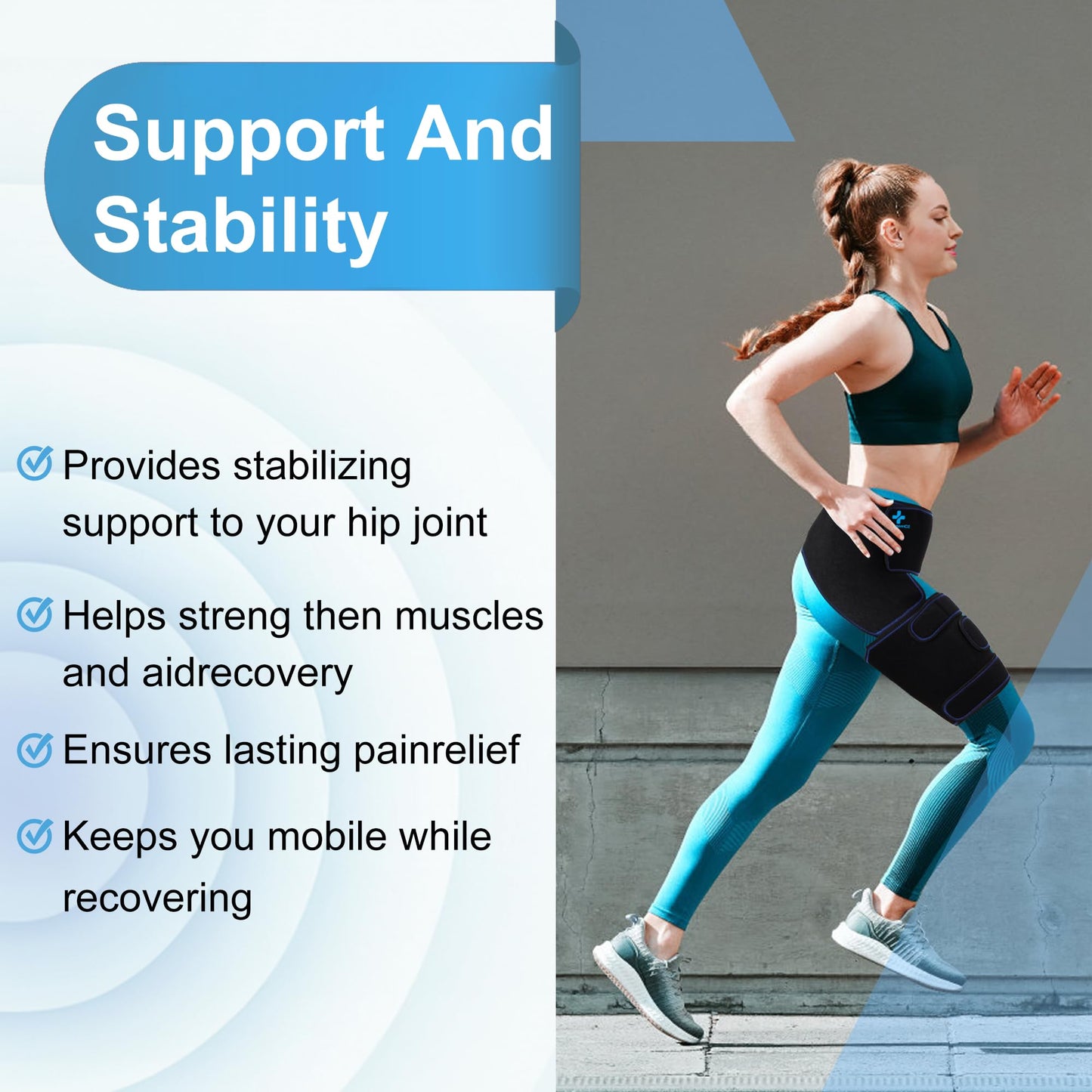 NIdreamCE Hip Brace for Sciatica Pain Relief Devices Adjustable Hamstring,Thigh,Groin Compression Wrap Sciatic Nerve Brace for Men and Women –Support for Sciatica Hip Pain Relief (Right)