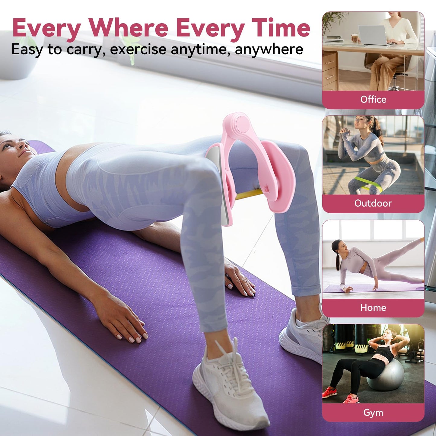 MICZG Thigh Master Inner Thigh Exerciser, Kegel Exerciser Pelvic Floor Muscle Device, Hip Trainer Thigh Toner Workout Equipment for Women Men Butt Leg Pelvic Training