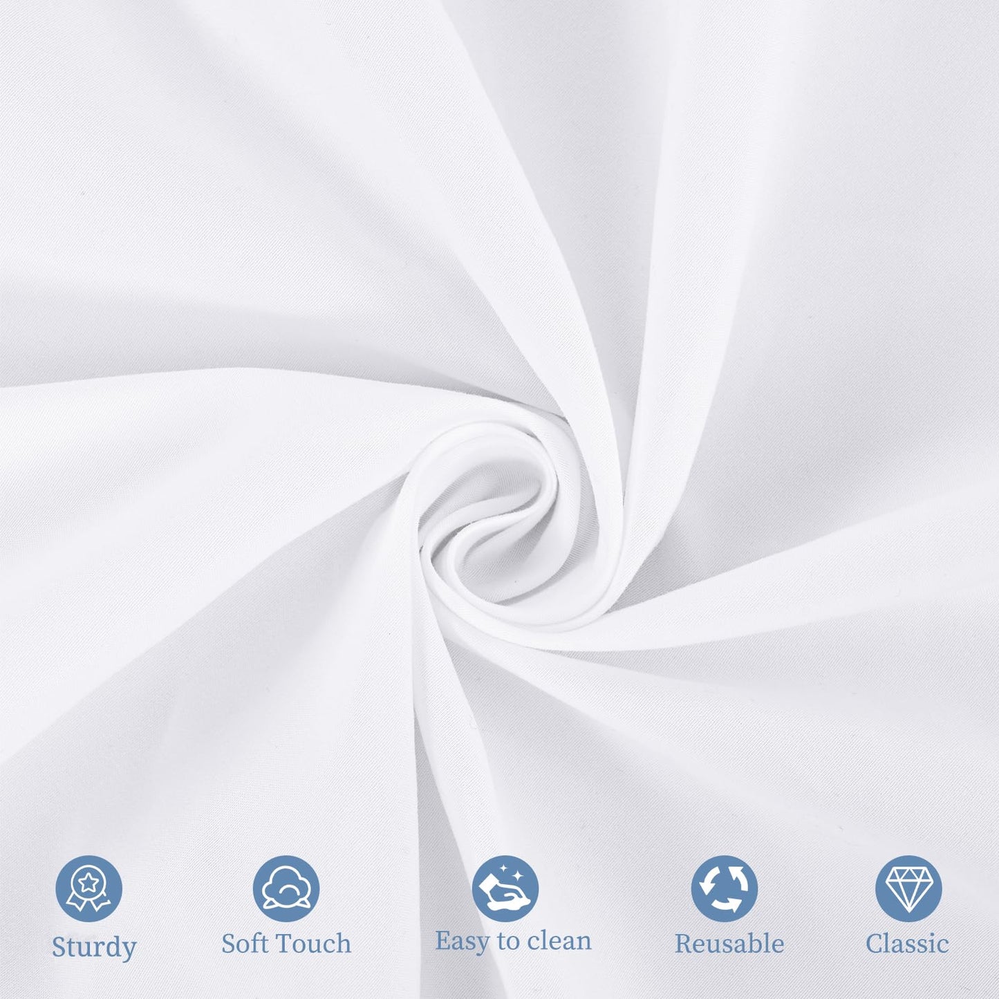 Pesonlook 12 Pack Round Tablecloth White Polyester Table Cloths 90 Inch Washable Fabric Round Table Cover White Tablecloth for Wedding/Party/Banquet