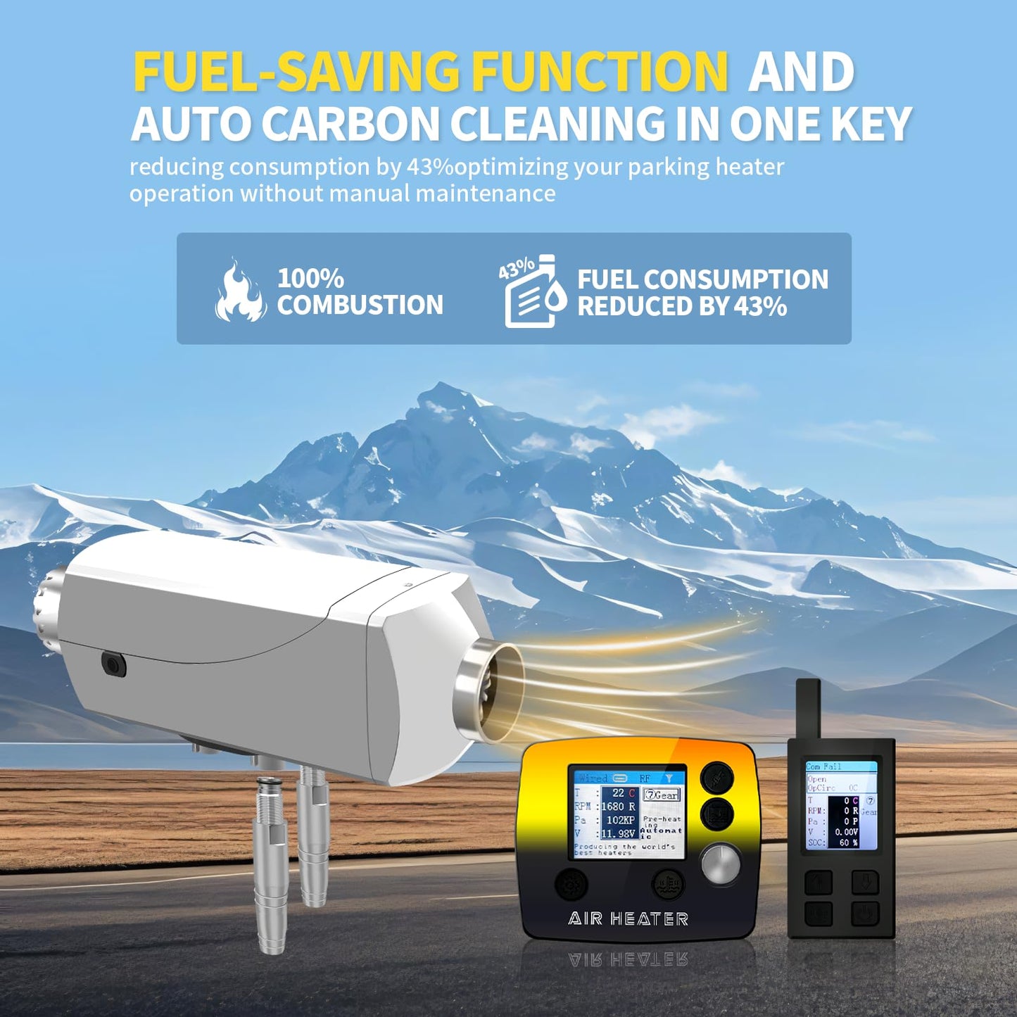 8kW Diesel Heater 12V，All-in-One Water - Air Heater with LCD Display,Automatic Water Temperature Control,for RV Water Tank Heating,Diesel Parking Heater for RVs, Trucks, Ships