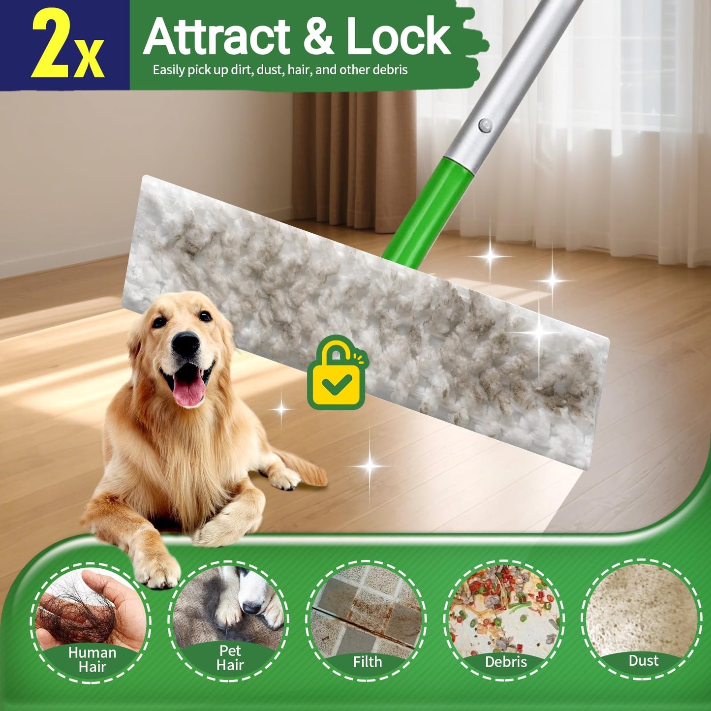 Senowi Heavy Duty Dry Sweeping Cloths Compatible with Swiffer Sweeper XL Mop, Sweeper X-Large Dry Cloth Refills for Floor Mopping and Cleaning, Disposable Pet Dry Pads Refills, 80 Count