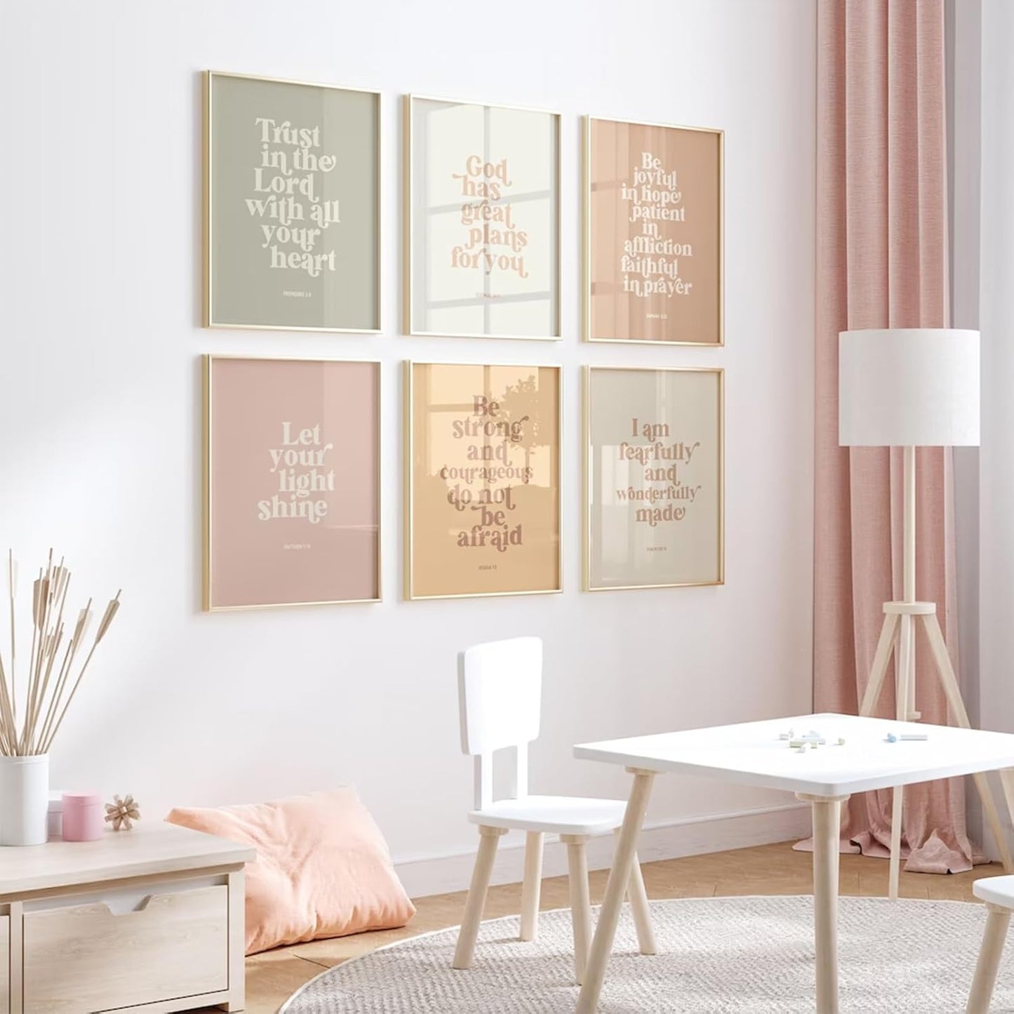 Regine Switzerland Bible Verse Wall Art - Inspirational Christian Canvas Prints | 8x10 Inch Unframed Set of 6