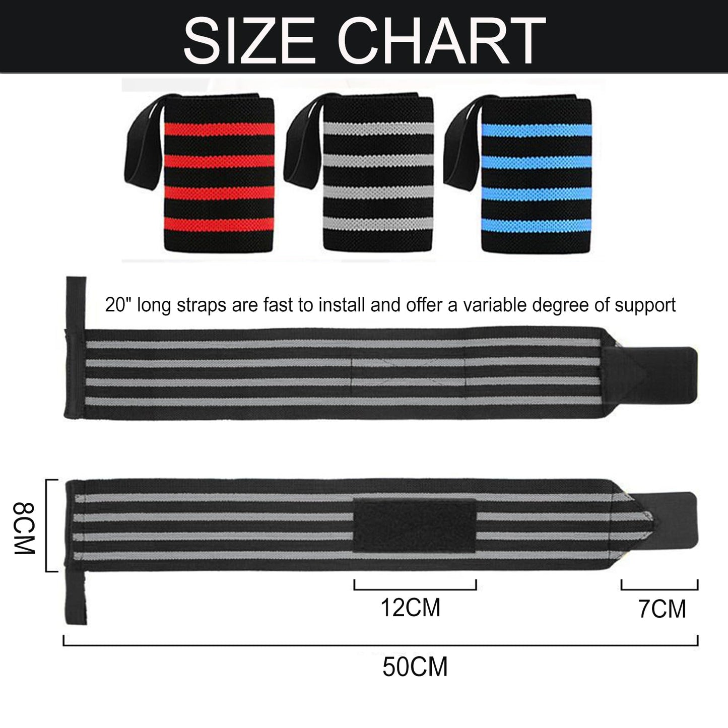 WanOneGrip Wrist Wraps for Weightlifting Gym 18" Wrist Straps Support for Heavy Duty Thumb Loop for Powerlifting,Bench,Training,Elastic Wrist Brace Straps Lifting for Men & Women Work Out