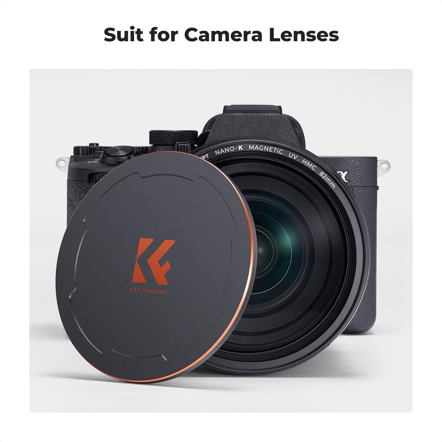 K&F CONCEPT 86mm 2-in-1 Thread & Magnetic Lens Filter Cap Only Compatible with K&F Magnetic Swap System