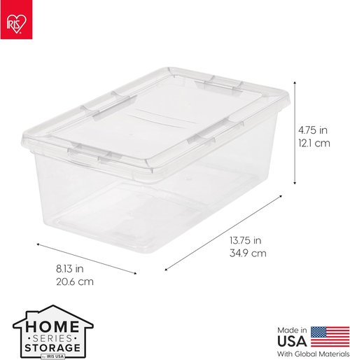 IRIS USA 7 Qt. Storage Bins - Durable, Stackable Organizers | 12 Pack for Home & Office