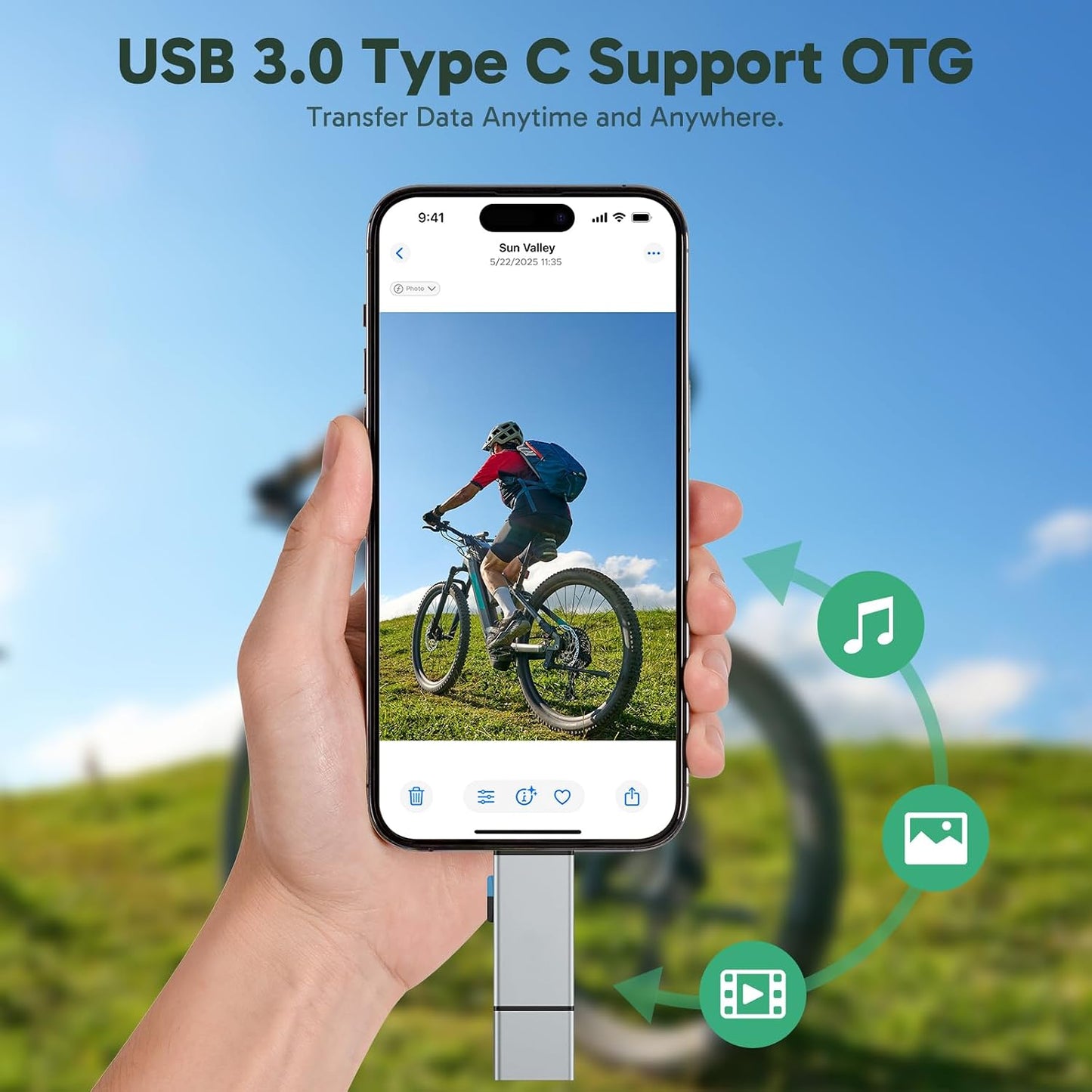 AKASO 3.0 SD Card Reader - USB Type C to Micro SD Card Adapter, Memory Card Reader for SD/Micro SD/SDHC/SDXC Card