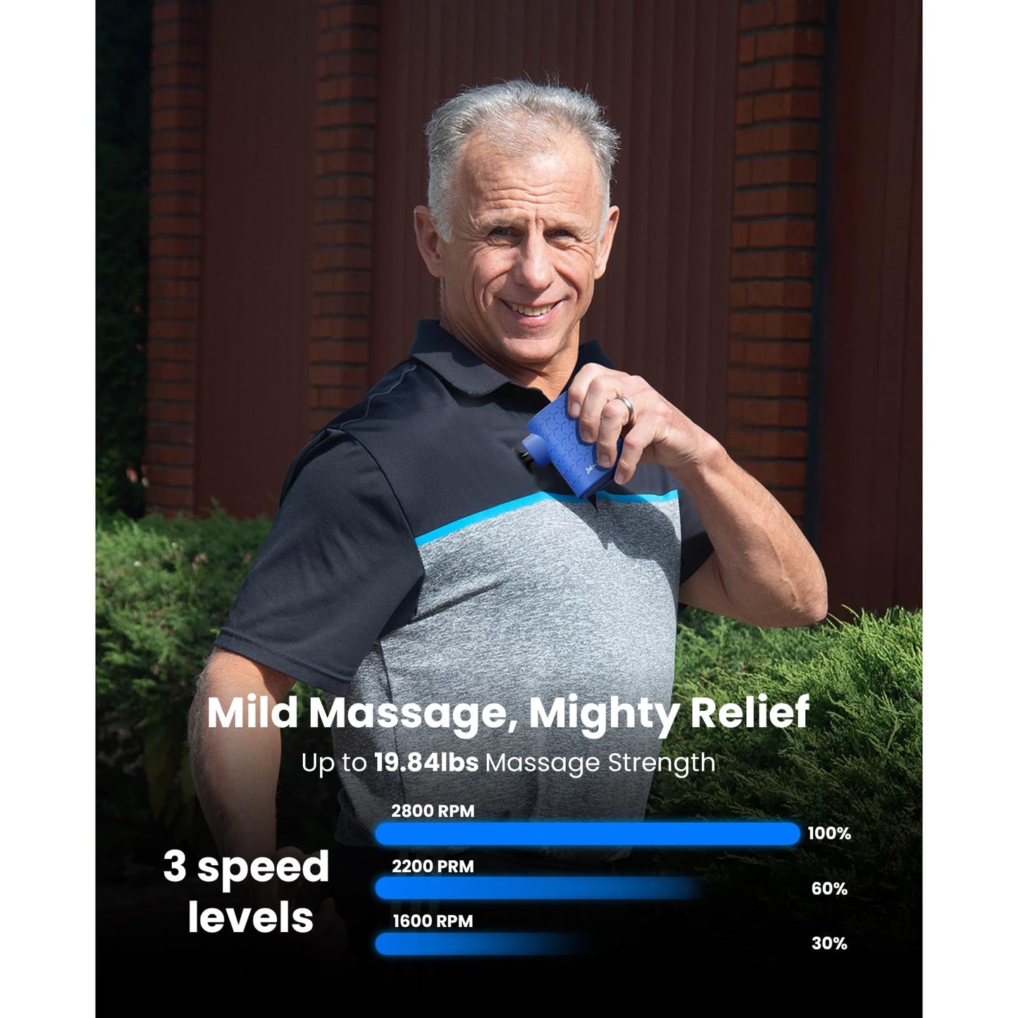 BOB AND BRAD P5 Mini Massage Gun – Travel Size Deep Tissue Percussion Massager for Pain Relief & Recovery, FSA-HSA Eligible, Quiet Handheld Massager with 3 Heads, Gift for Women & Men