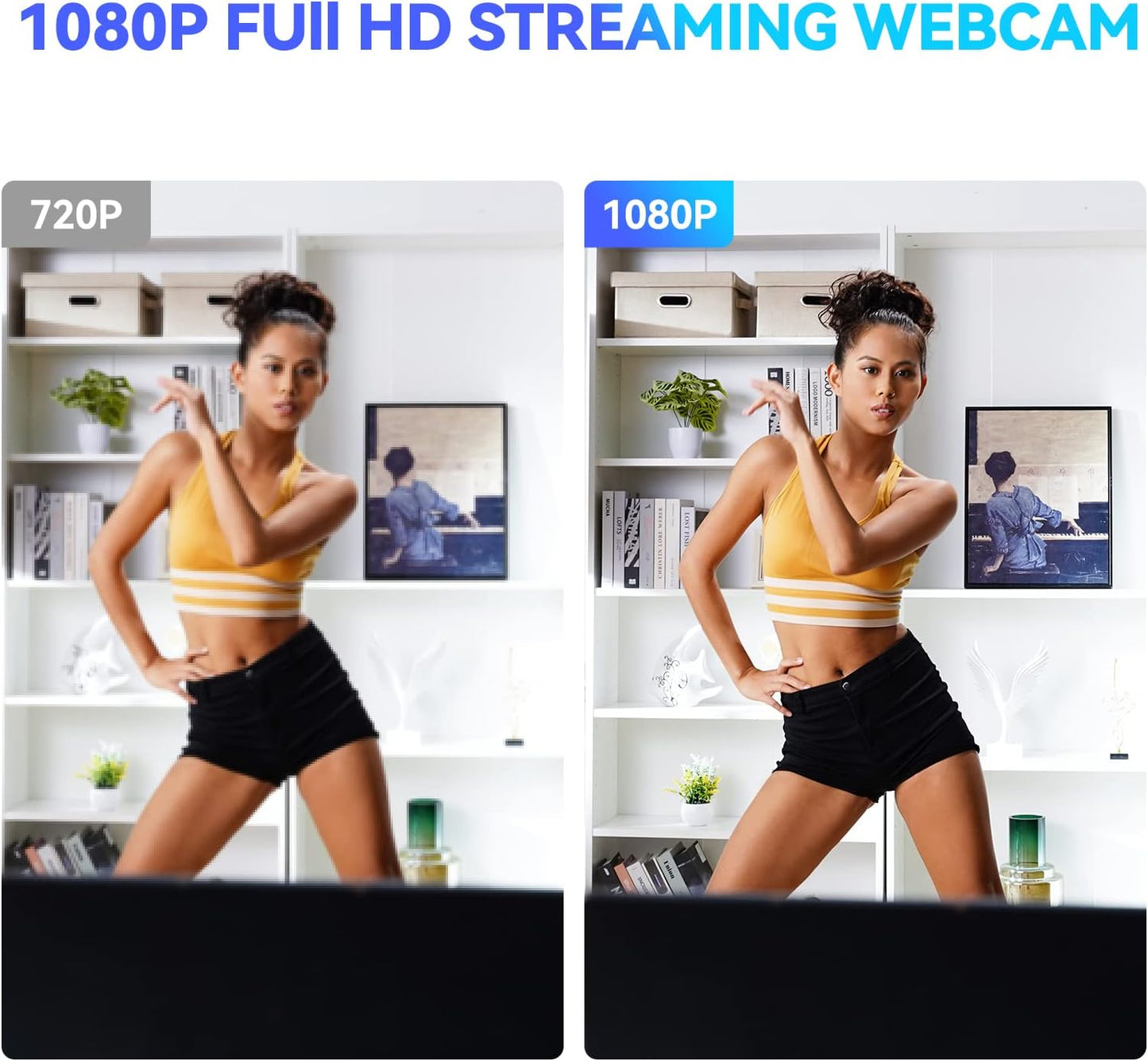 aicoco 1080P FHD PTZ Webcam, with Dual-Microphone & Privacy Cover, Computer Camera with AI Tracking, Streaming Camera