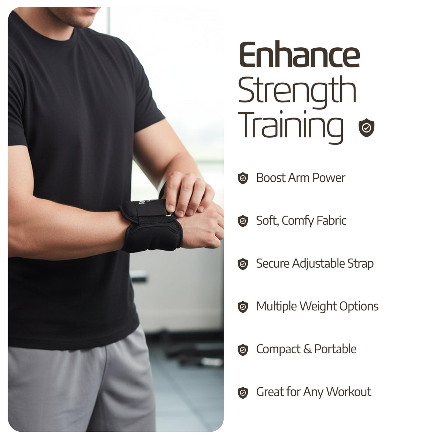 LoGest Wrist Weight with Thumb Loops & Hook-and-Loop Closures - 1lb, 2lbs, 2.5lbs, 3lbs - Sold in Pairs - Comfortable & Secure Neoprene Wrist Weights for Walking, Running, Cardio, Physical Therapy (2.5LB Pair Black)