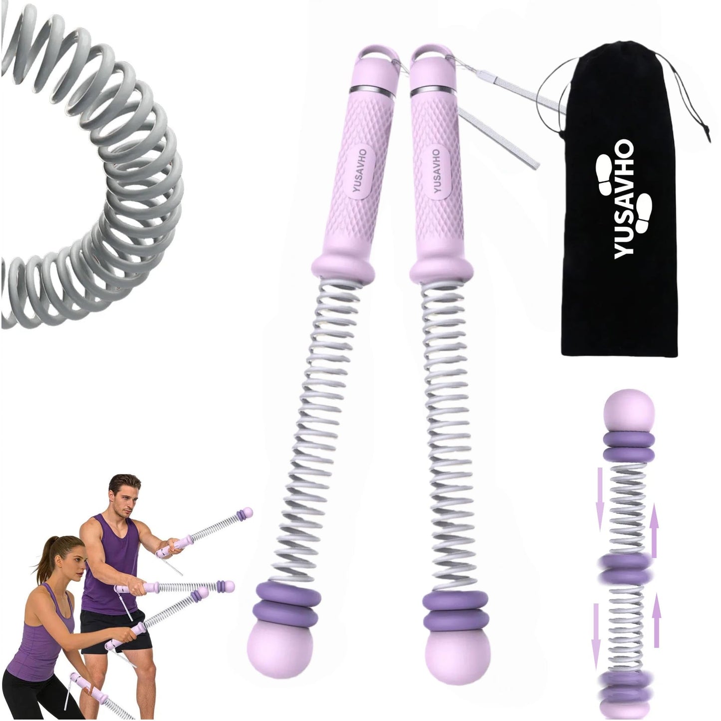 Adjustable Ropeless Battle Ropes for Home Gym for Men & Women, Quiet Air Resistance Heavy Duty Cordless Battle Rope,Exercise Ropes with Variable Resistance, Strength & Low-Impact Cardio for HIIT