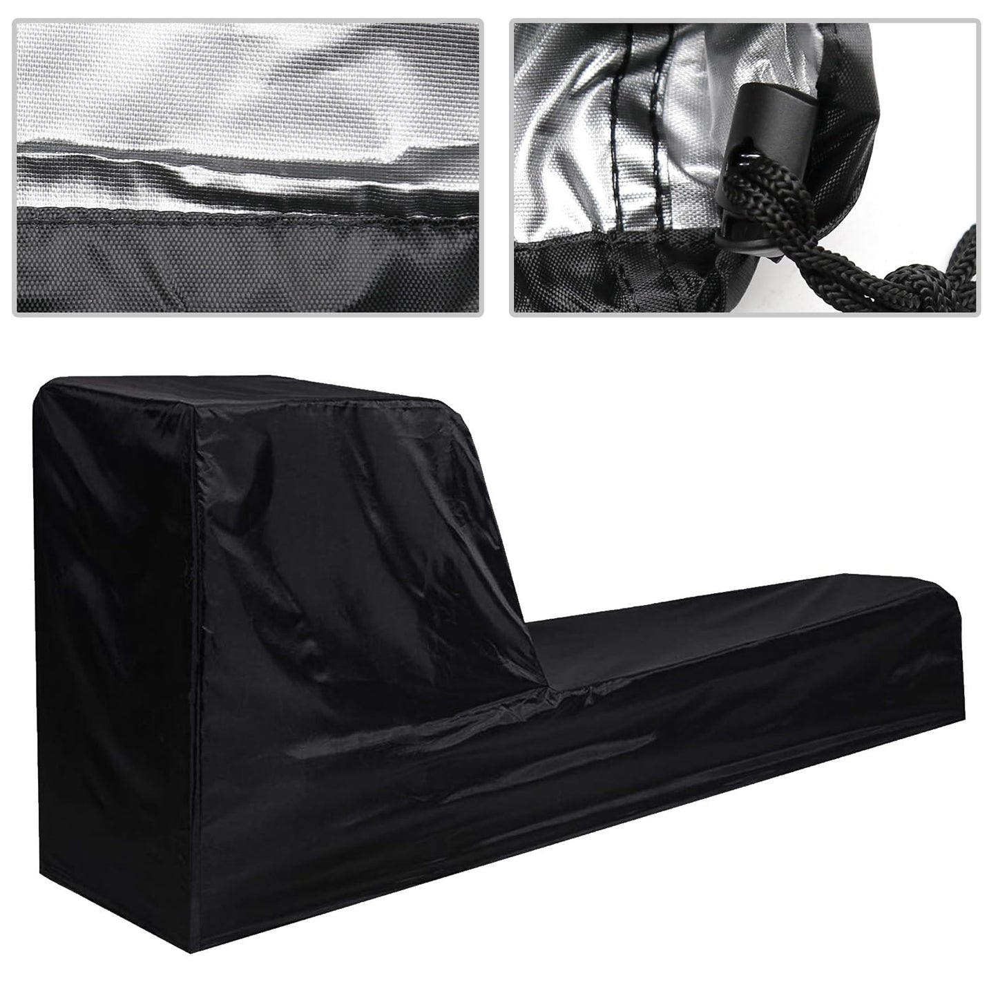 Fitness Rowing Machine Dust Cover 210D Oxford Fabric 95" x 24" x 40" Black Rowing Waterproof Machine Cover Fitness Equipment Protector