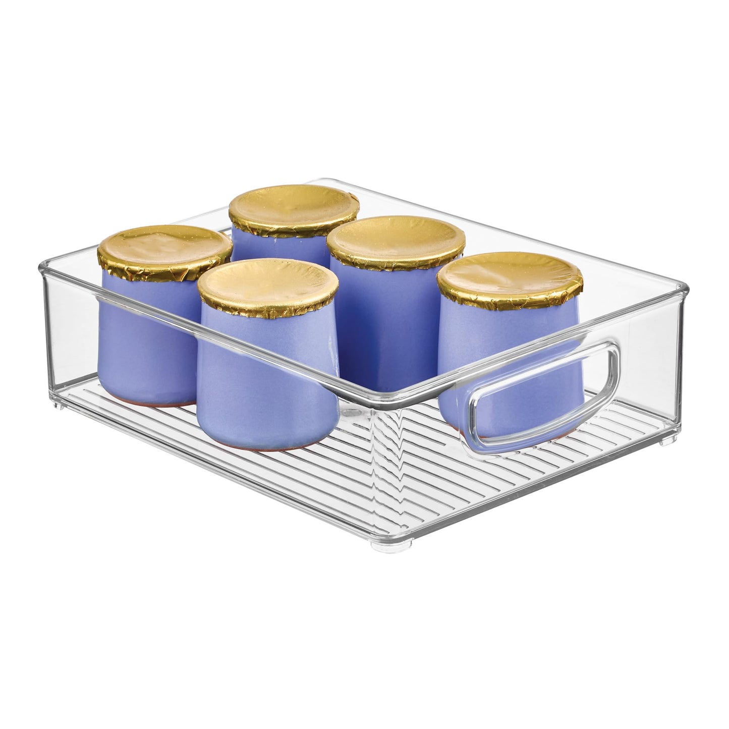 iDesign Stackable Pantry Bin for Kitchen Cabinets, Fridge, or Freezer Storage, Clear, Made in USA