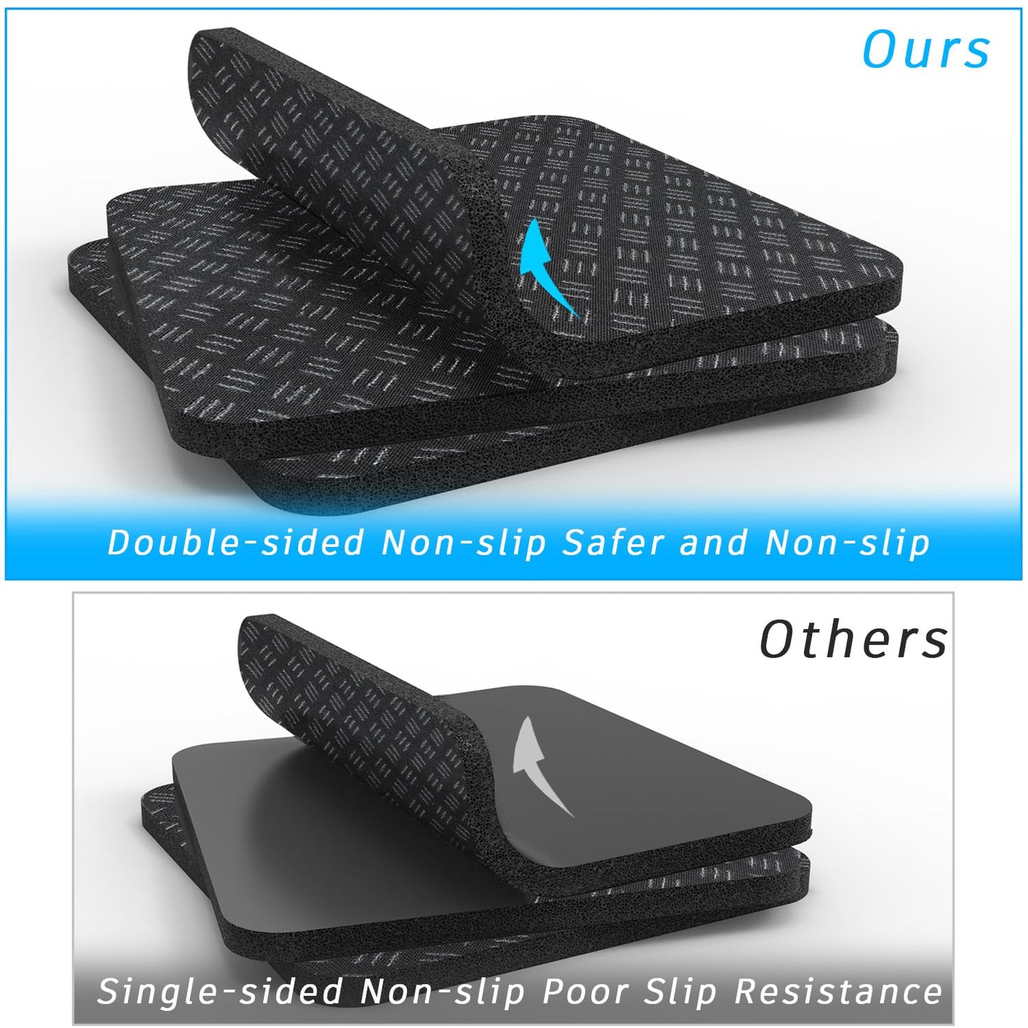 Anti-Slip Equipment Mats for Under Desk Pedal Exerciser 4 Pack 4" x 4" x 0.2" Double-Sided Silicone Pads Durable Floor Protectors for Elliptical Machines Leg Exercisers Treadmills