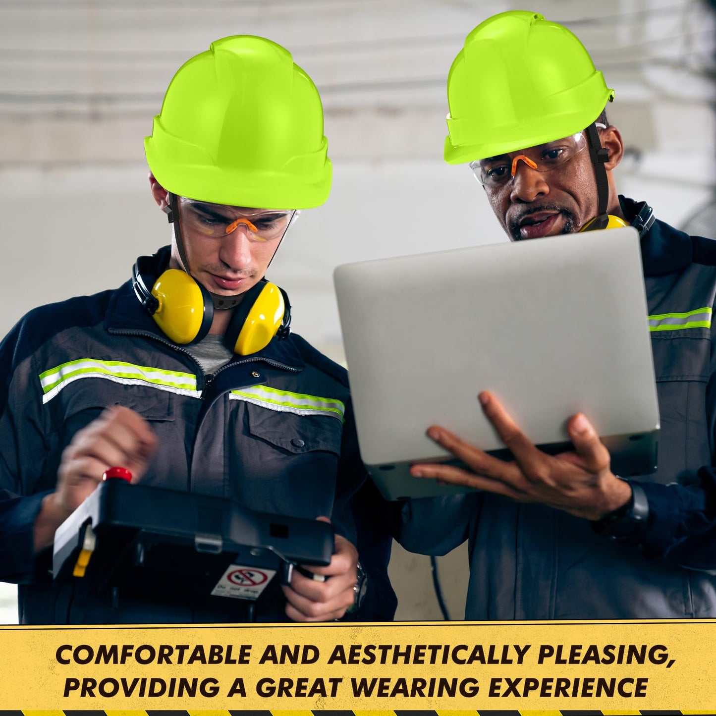 10 Pcs Suspension Hard Hat Meets NSI Z89.1 Type I Class C, 6 Pt. Cap Style Hard Hat Ratchet Vented Green Construction Helmet Bulk for Safety Man Woman
