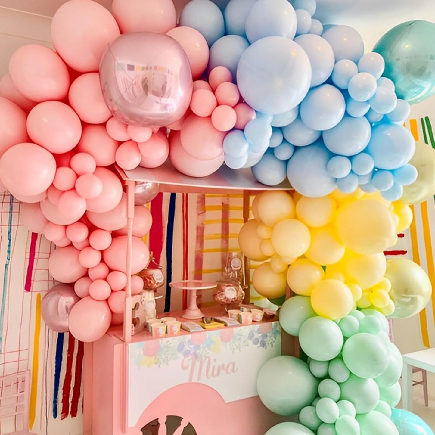 Voircoloria 110pcs Pastel Balloons - 12-Inch Macaron Latex Party Balloons for Celebrations & Events