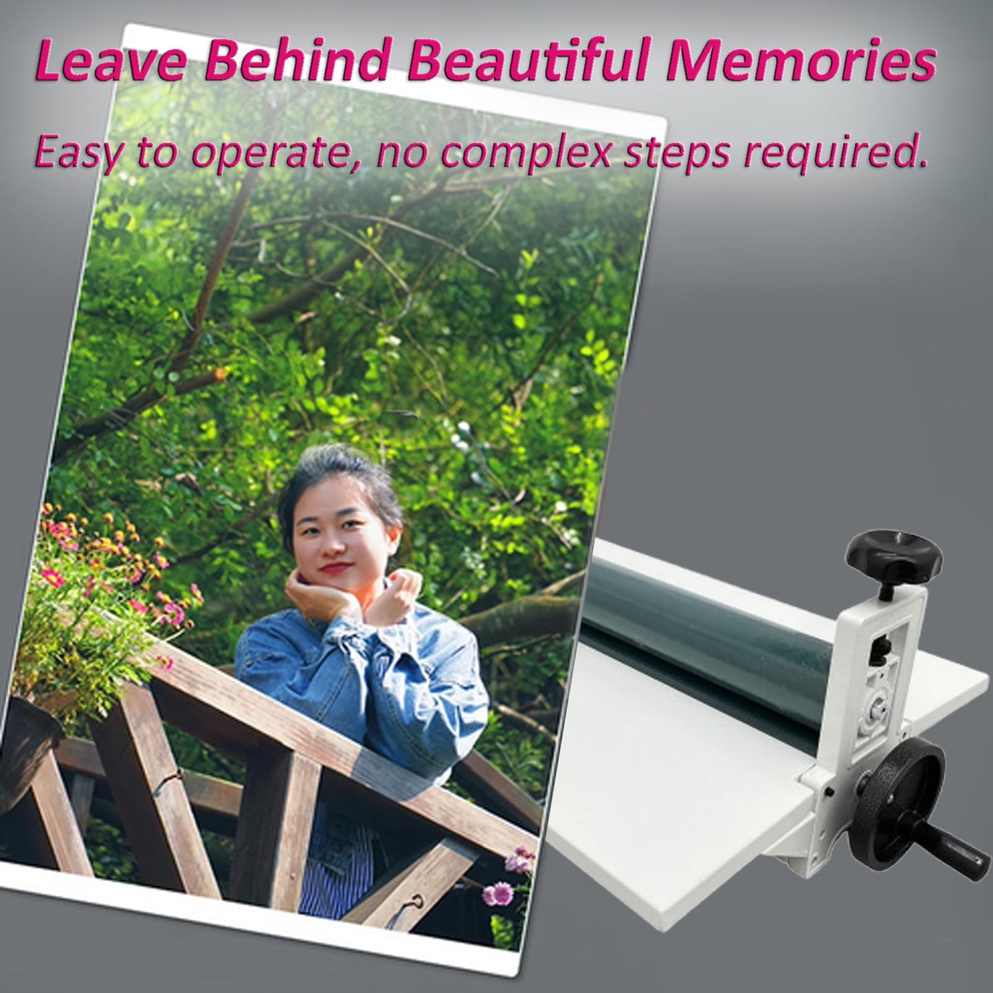 INTBUYING All Metal Frame 14inch 360mm Manual Cold Roll Laminator Mount Laminating Machine