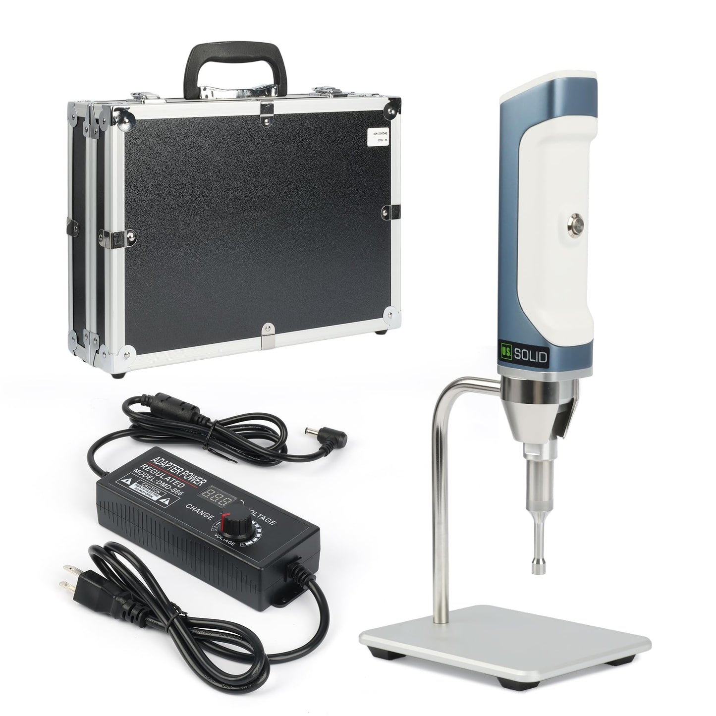 U.S. Solid Handheld Ultrasonic Homogenizer Lab Sonicator Processor Emulsifier Cell Disruptor Mixer with Bracket Carrying Case 100~230V (8mm 0.1~300ml)