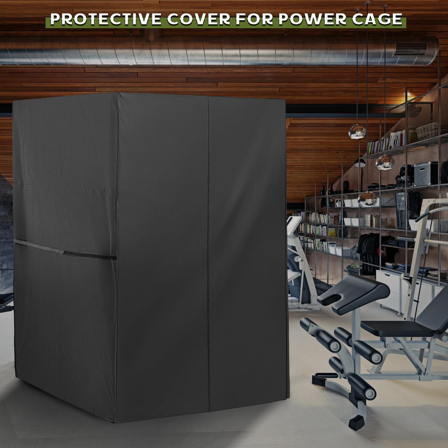 Starcrew Squat Rack Cover for Squat Cage, Waterproof Power Cage Cover for Power Rack/Home Gym Rack/Smith Machine/Weight Lifting Rack-47" x 69" x 83"