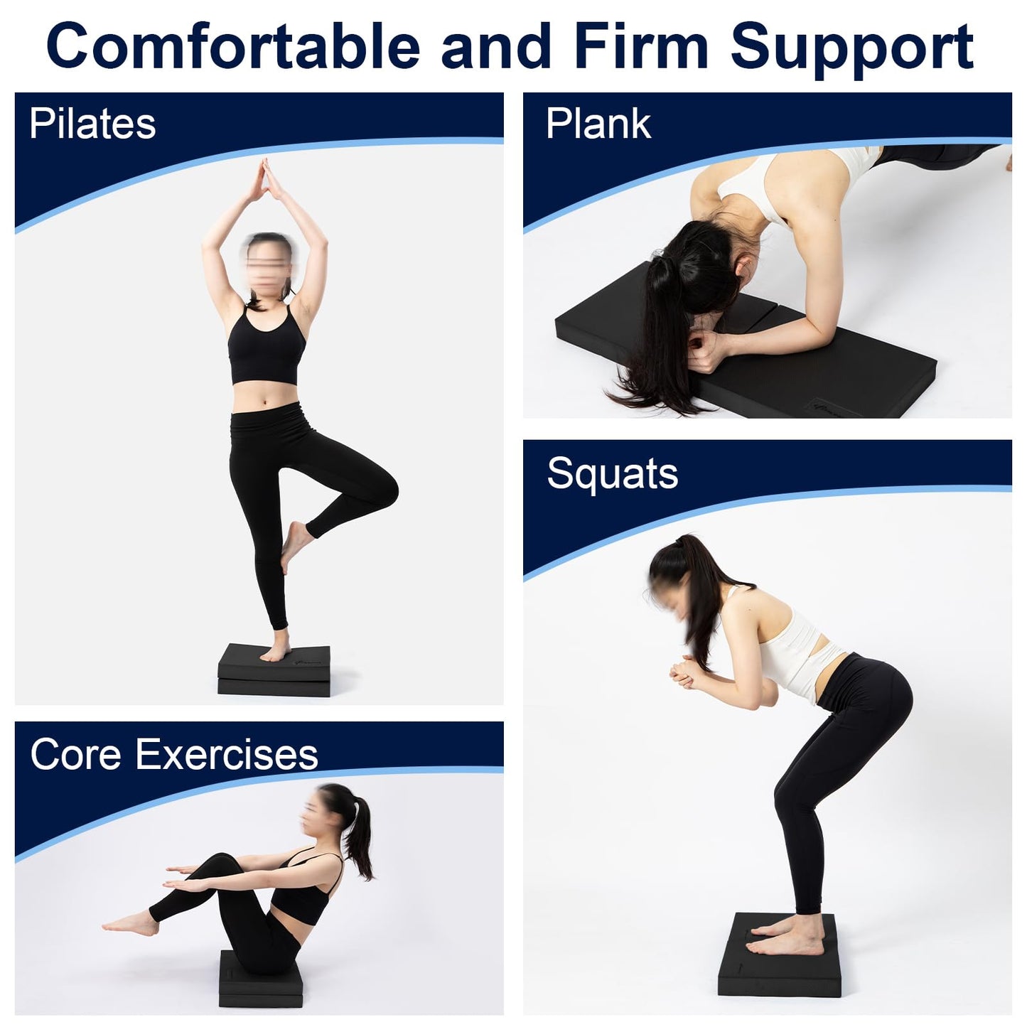 StrongTek Professional Foam Exercise Balance Pad - 15.8" x 13" x 2", High-Density TPE Foam Knee Pad, Non-Slip & Water-Resistant, for Balance Training, Physical Therapy, Yoga, and More, Pack of 2