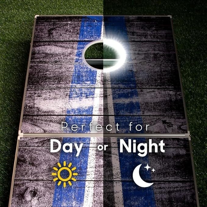 GoSports 4 x 2 ft Aluminum Cornhole Game Sets – Choose LED Lights or Standard - Set Includes 2 Foldable Regulation Size Boards, 8 Bean Bags, & Rules