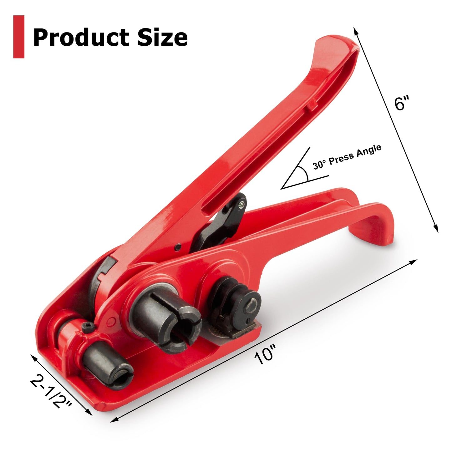 Heavy Duty Poly Strapping Tensioner with Cutter - Manual Strap Tool for 1/2"-3/4" PET & PP Strap, Durable Tensioner Tool for Home Moving & Commercial Shipping (Red, 8 Packs)