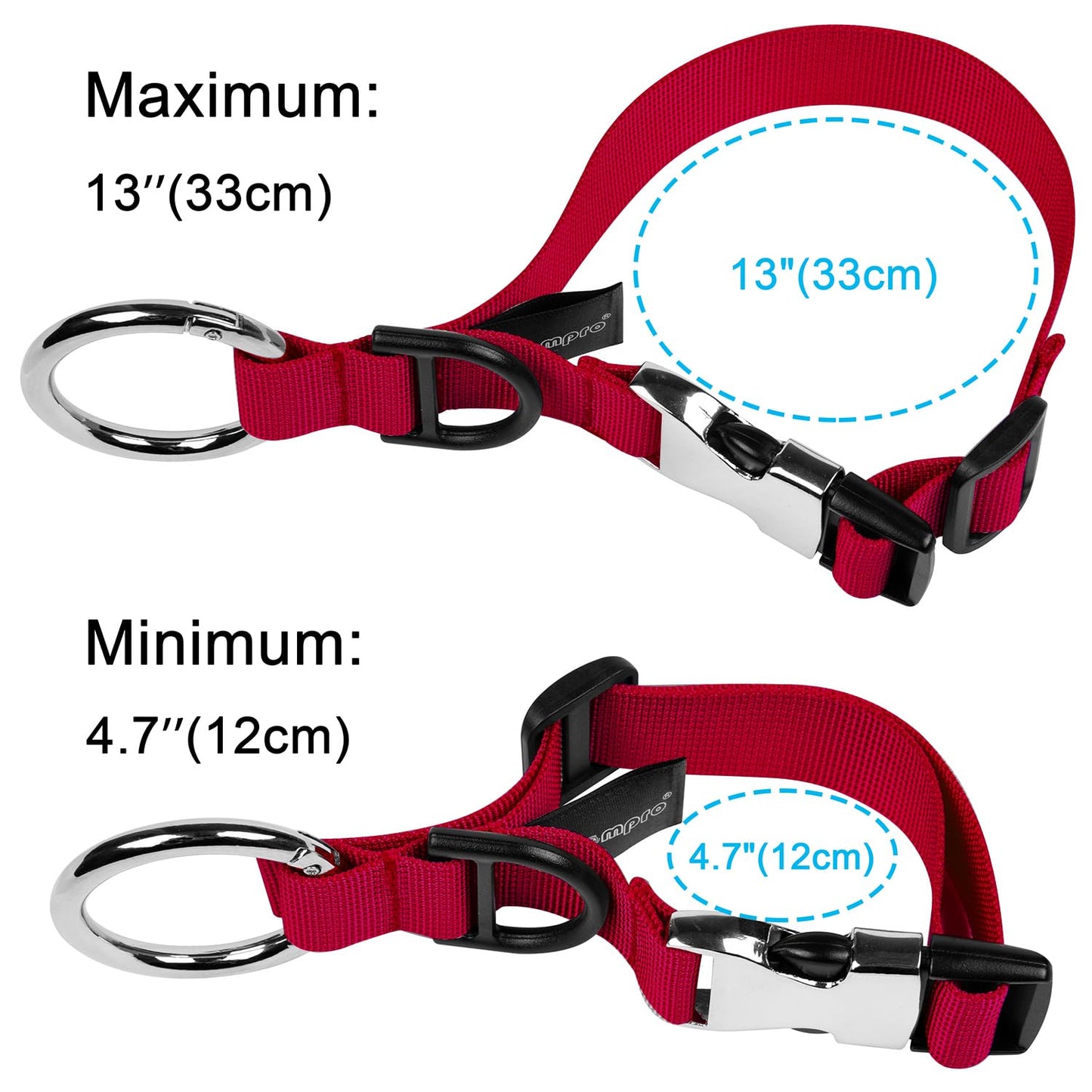 Wisdompro Jacket Gripper Strap, Add a Bag Luggage Straps Baggage Suitcase Belts Travel Accessories with Hook and D-Ring - Make Your Hands Free, Easy to Carry Your Extra Bags - Red