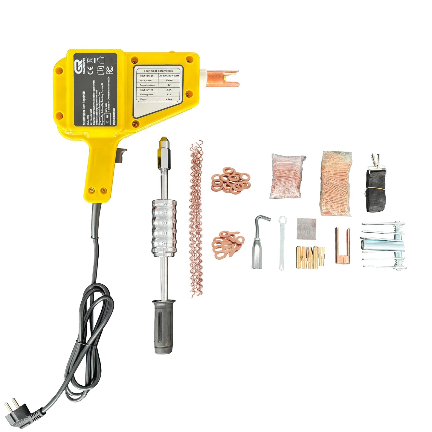 Stud Welder Kit, Stud Welder Dent Repair Kit, 800VA Spot Welder Stud, 110V Welder Stud Kit, Spot Welder Machine，Stud Gun Dent Puller Kit with Complete Accessories (5500-2)