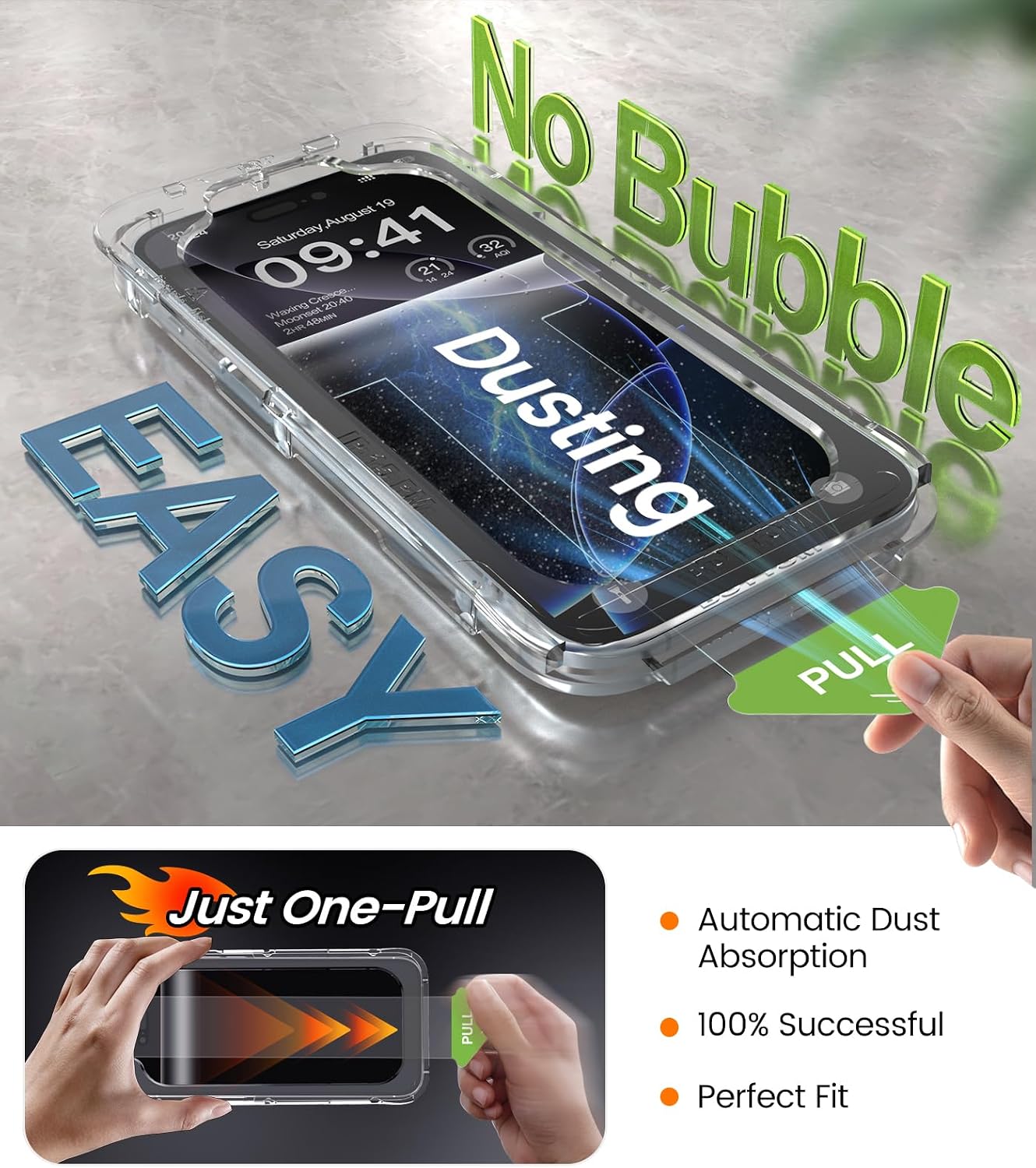 4 Pack 16 2-Pack Protector[99.99%HD Clear][9H Touch][Anti-fingerprint],4+2 iGluz for iPhone Pro Max Screen Protector