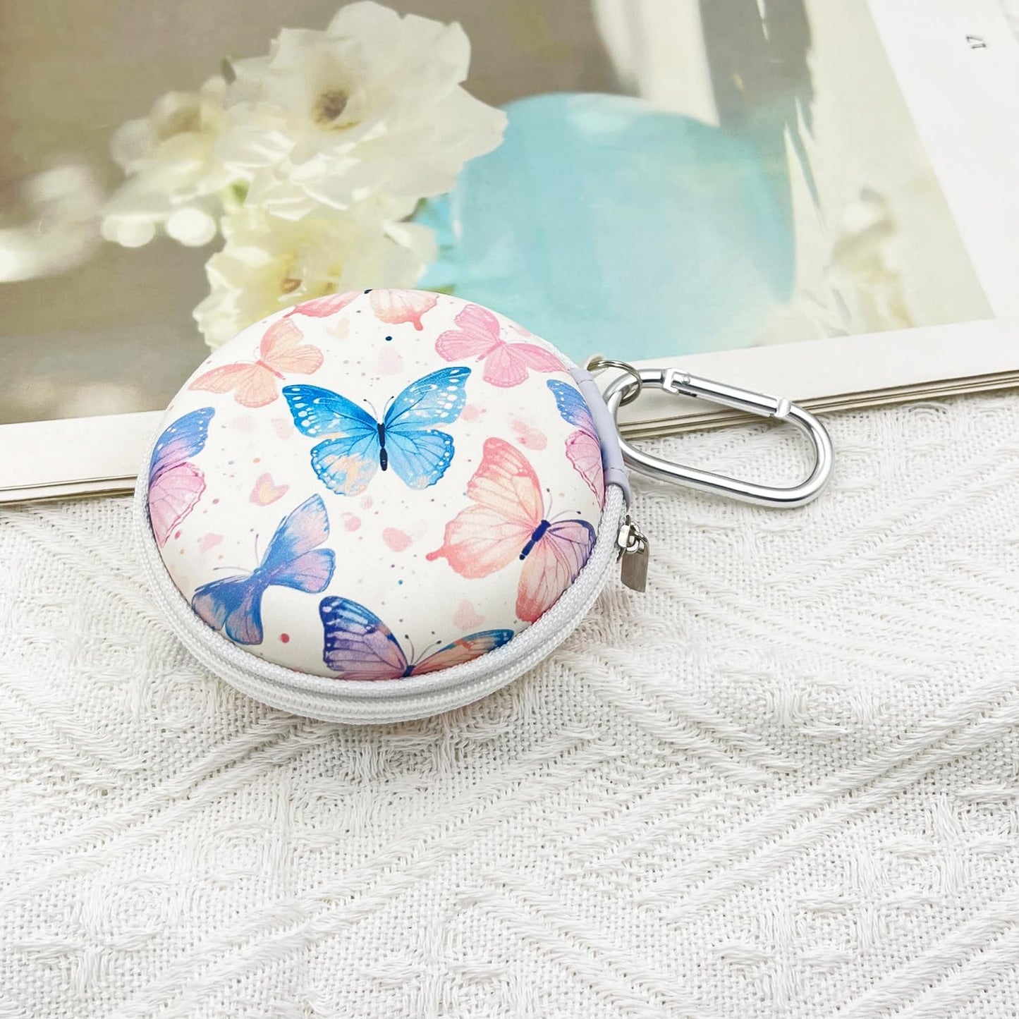 KOUJAON 4/3/FE Earbud Case Headphone Organizer Ear Bud Case Portable EVA Carrying Box Storage Bag with Carabiner