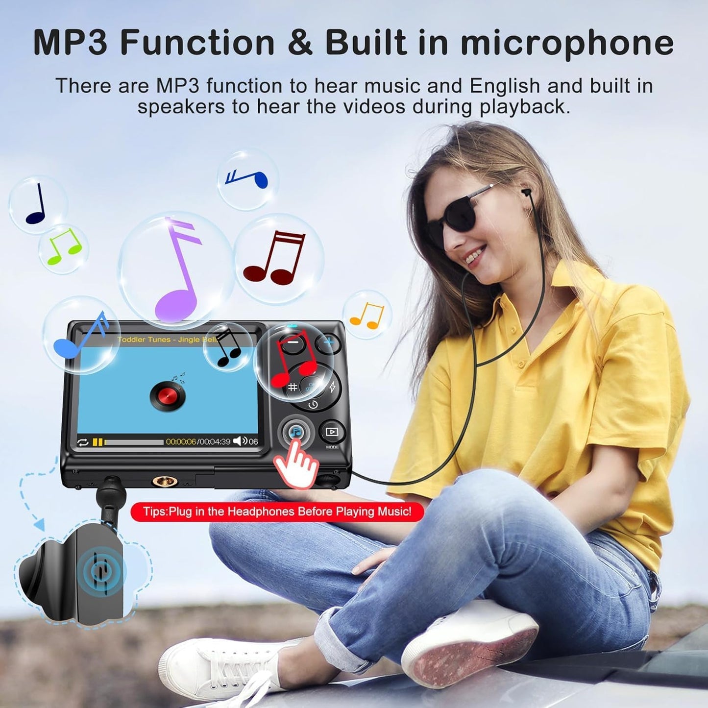 KANORLEEY 4K Cards-64MP YouTube,2.8" Focus,18X Zoom,10 Digital Camera Without SD Vlogging Camera for IPS Screen,Auto