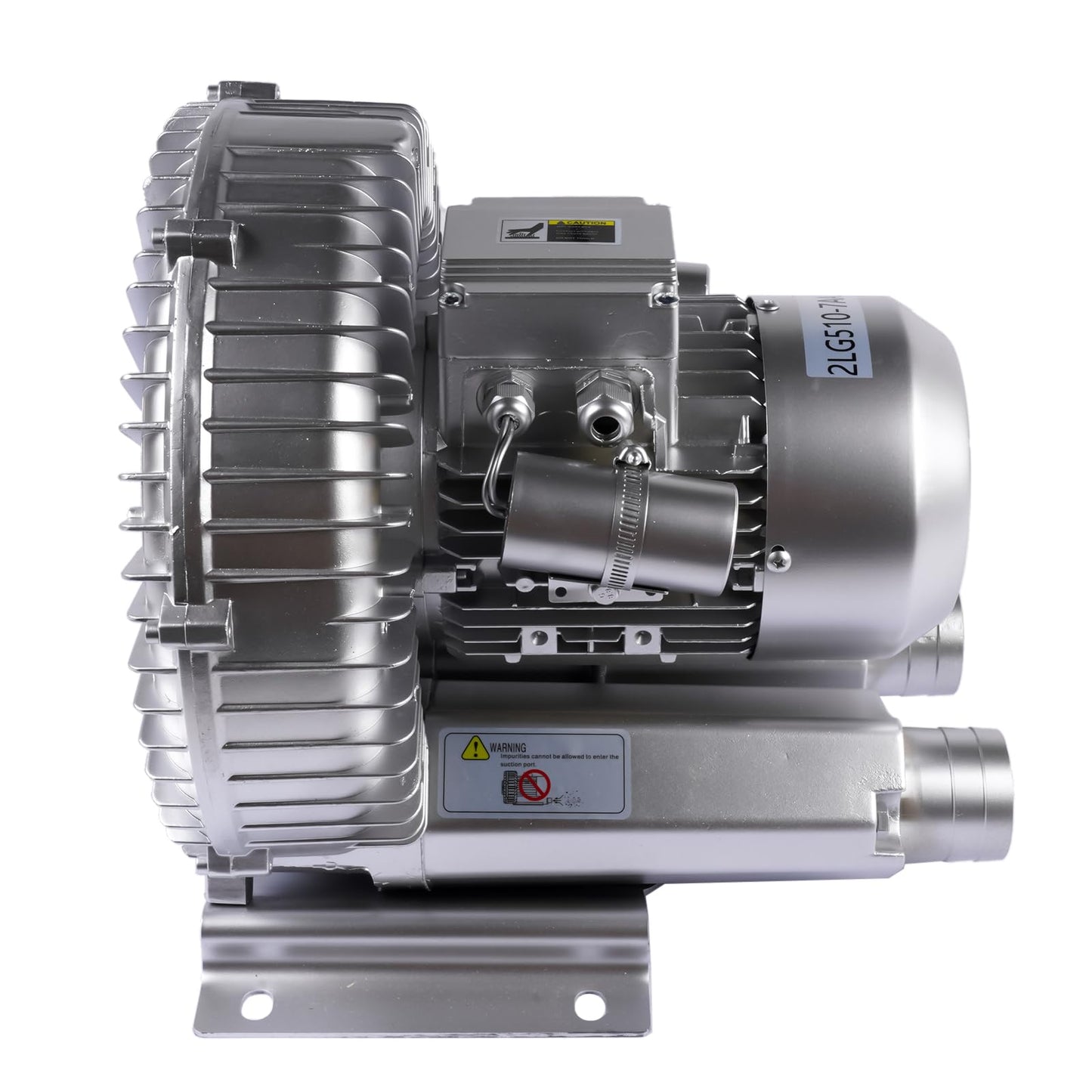 TEKKOAUTO Industrial Vacuum Pump for Factory Ventilation Dust Removal, 220V/380V AC Three Phases Regenerative Blower, 1.5KW, Maximum Rated Airflow 263m³/h (155CFM)