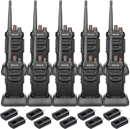 Retevis RT48 IP67 Waterproof Walkie Talkies for Adults,Heavy Duty,Professional Two Way Radio Rechargeable,1200mAh,VOX,Emergency Alarm,Rugged 2 Way Radios for Work Construction Jobsite School(10 Pack)
