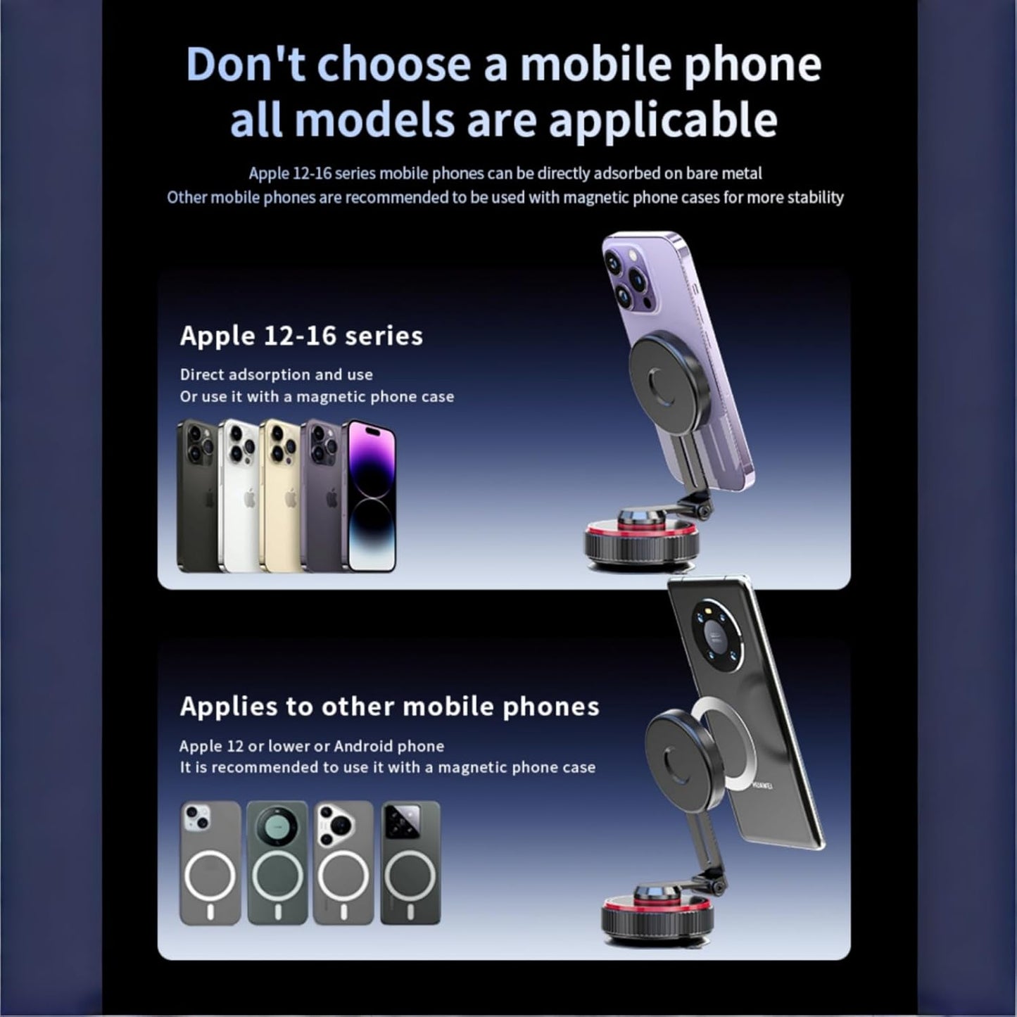 CSZAOA 2026 iPhone17 16 15 14 13 12 Upgraded Vacuum Magnetic Mobile Phone Holder Cars for Magsafe Car Mount, Exclusive