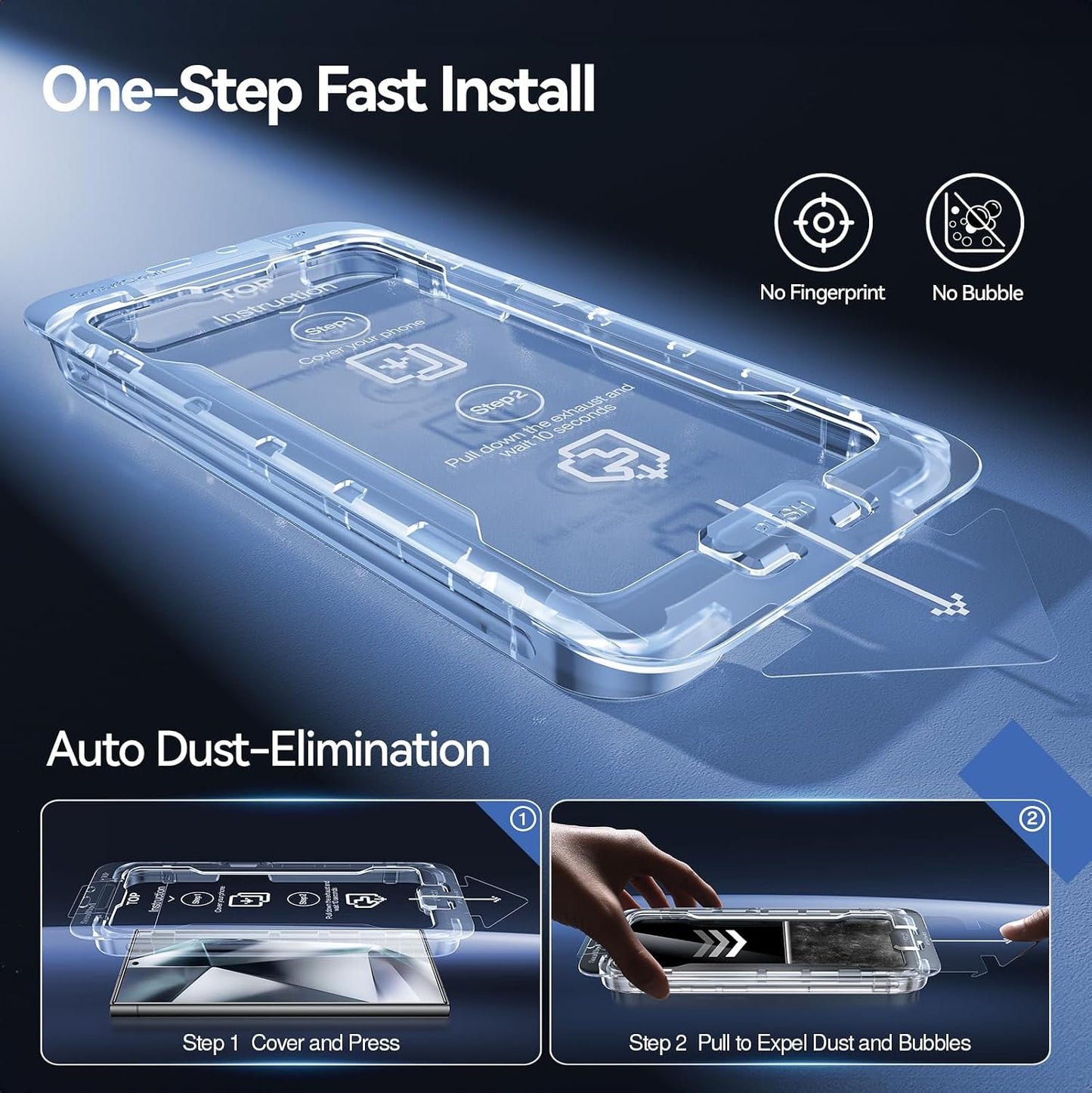 2 Pack S24 9H SMARTDEVIL for Samsung Galaxy Ultra Privacy Screen Protector,Anti-Spy Tempered Glass,Full Coverage,Finger