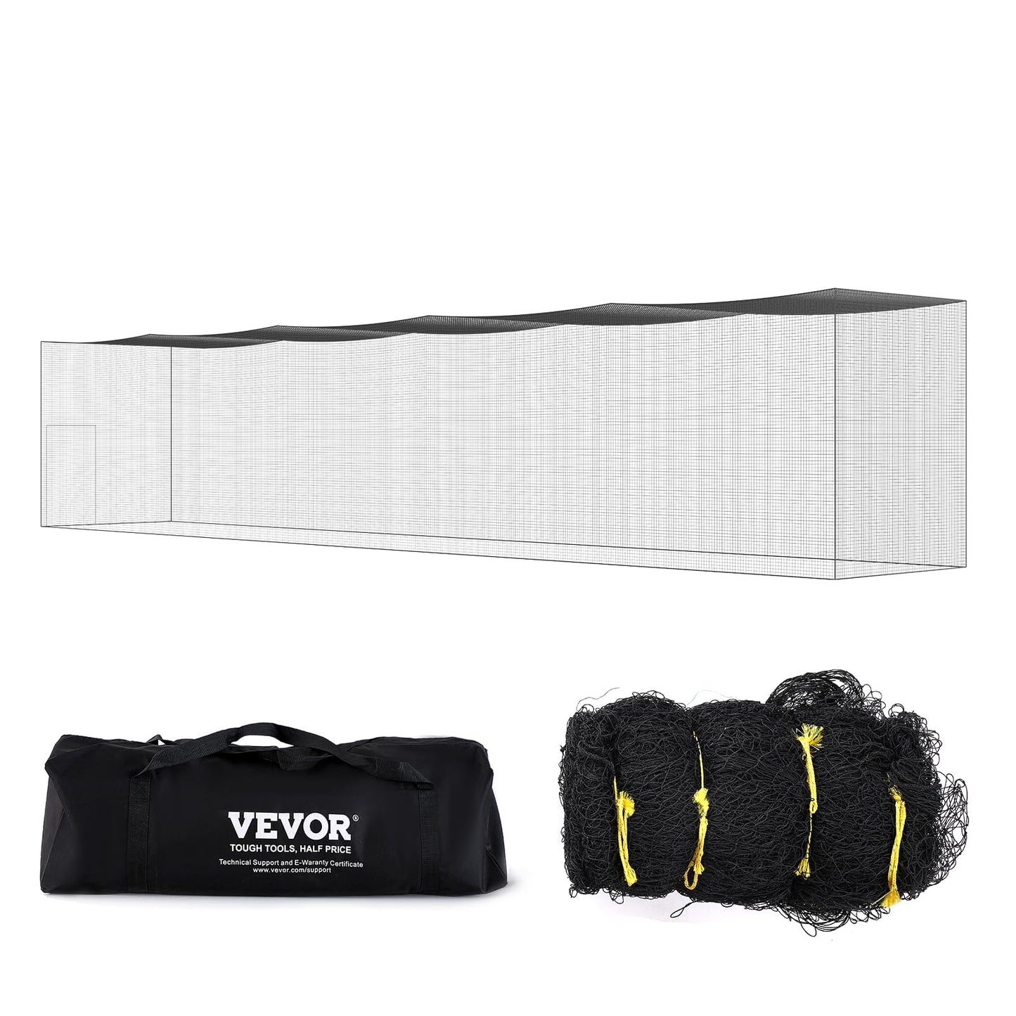 VEVOR Baseball Batting Netting,70FT Professional Softball Baseball Batting Hitting Training Net, Practice Portable Pitching Cage Net with Door & Carry Bag, Heavy Duty Enclosed PE Netting(NET ONLY)