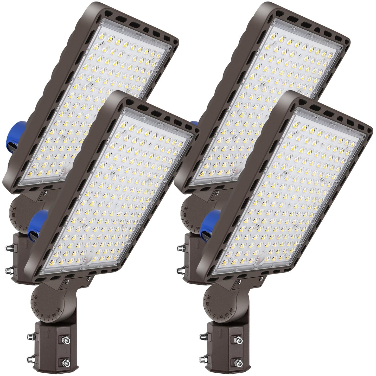 ledmo 350W 4Pack LED Parking Lot Light Outdoor Adjustable Pole Mount LED Commercial Street Light Photocell Super Bright for Sport Farm Warehouse Barn